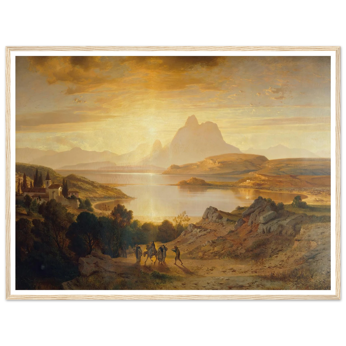 Lago di Lugano (1868) Art Print | Albert Zimmermann - Framed Poster - 30x40 cm / 12x16″ - Black frame