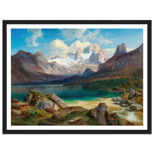 Lake Gosau With A View Of The Dachstein Massif Art Print | Albert Zimmermann - Framed Poster - 30x40 cm / 12x16″ - Black frame