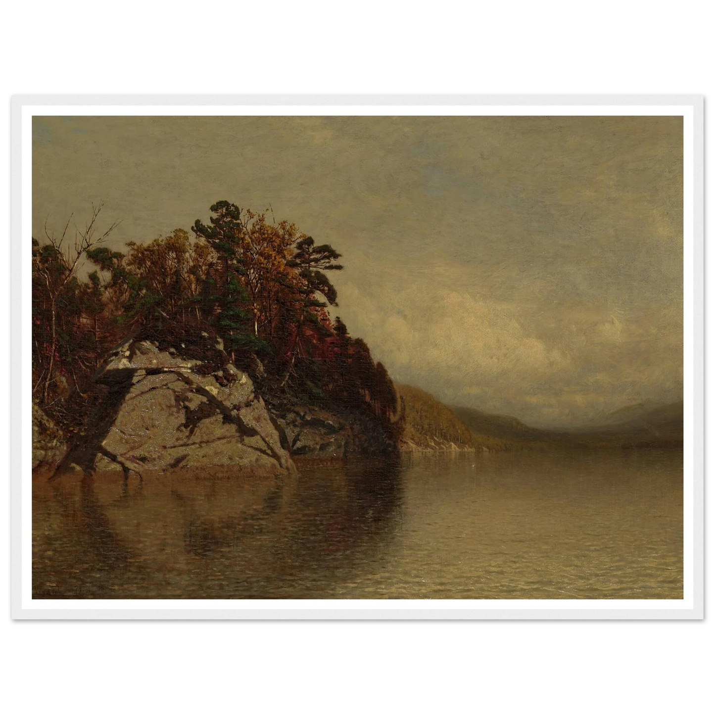 Lake Scene (1872) Art Print | Alexander Helwig Wyant - Framed Poster - 30x40 cm / 12x16″ - Black frame
