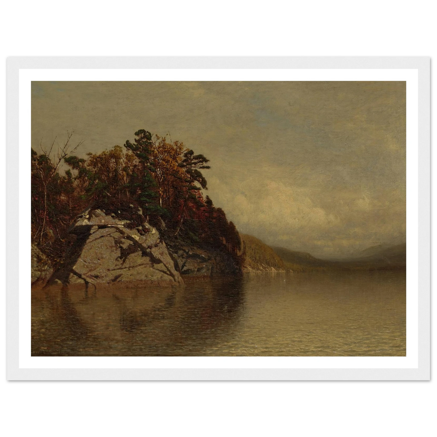 Lake Scene (1872) Art Print | Alexander Helwig Wyant - Framed Poster - 30x40 cm / 12x16″ - Black frame