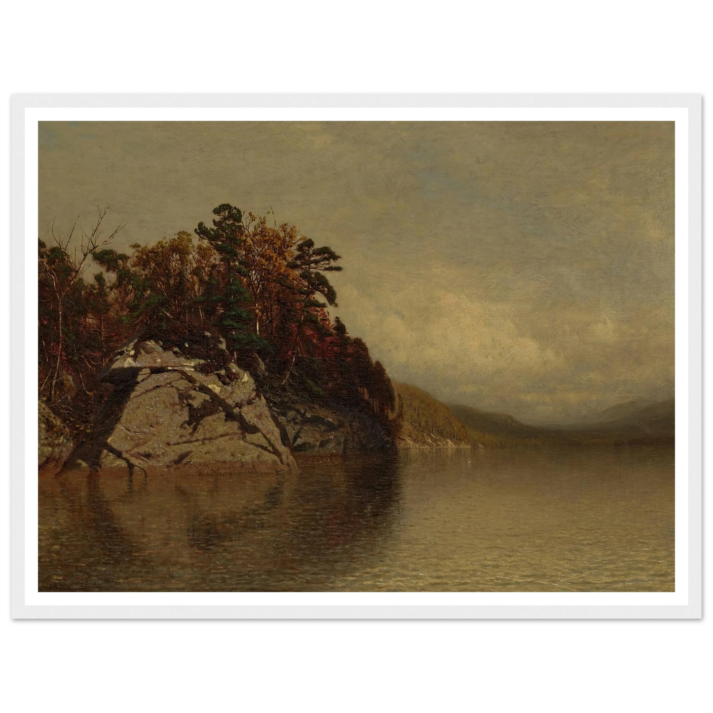 Lake Scene (1872) Art Print | Alexander Helwig Wyant - Framed Poster - 30x40 cm / 12x16″ - Black frame