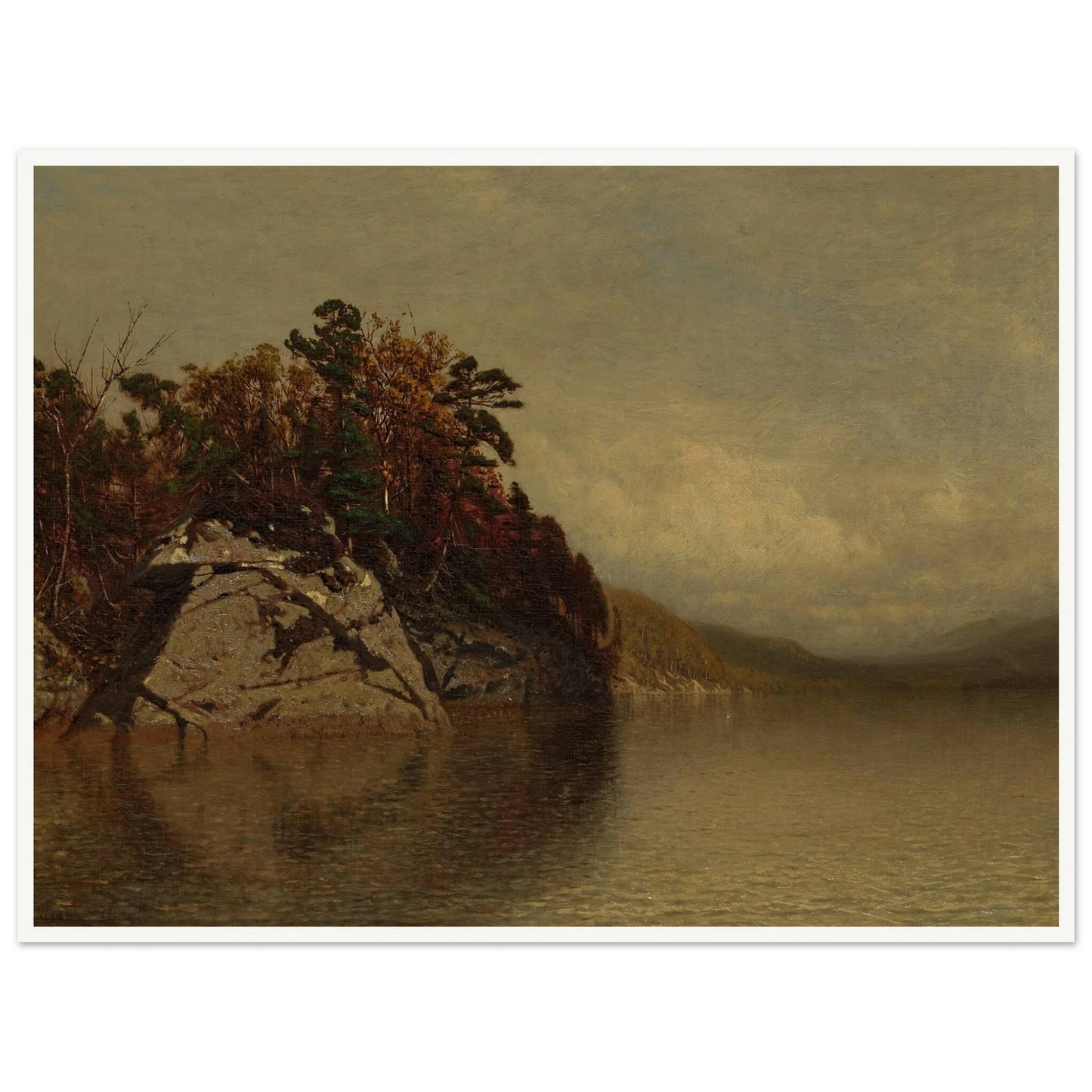 Lake Scene (1872) Art Print | Alexander Helwig Wyant - Framed Poster - 30x40 cm / 12x16″ - Black frame