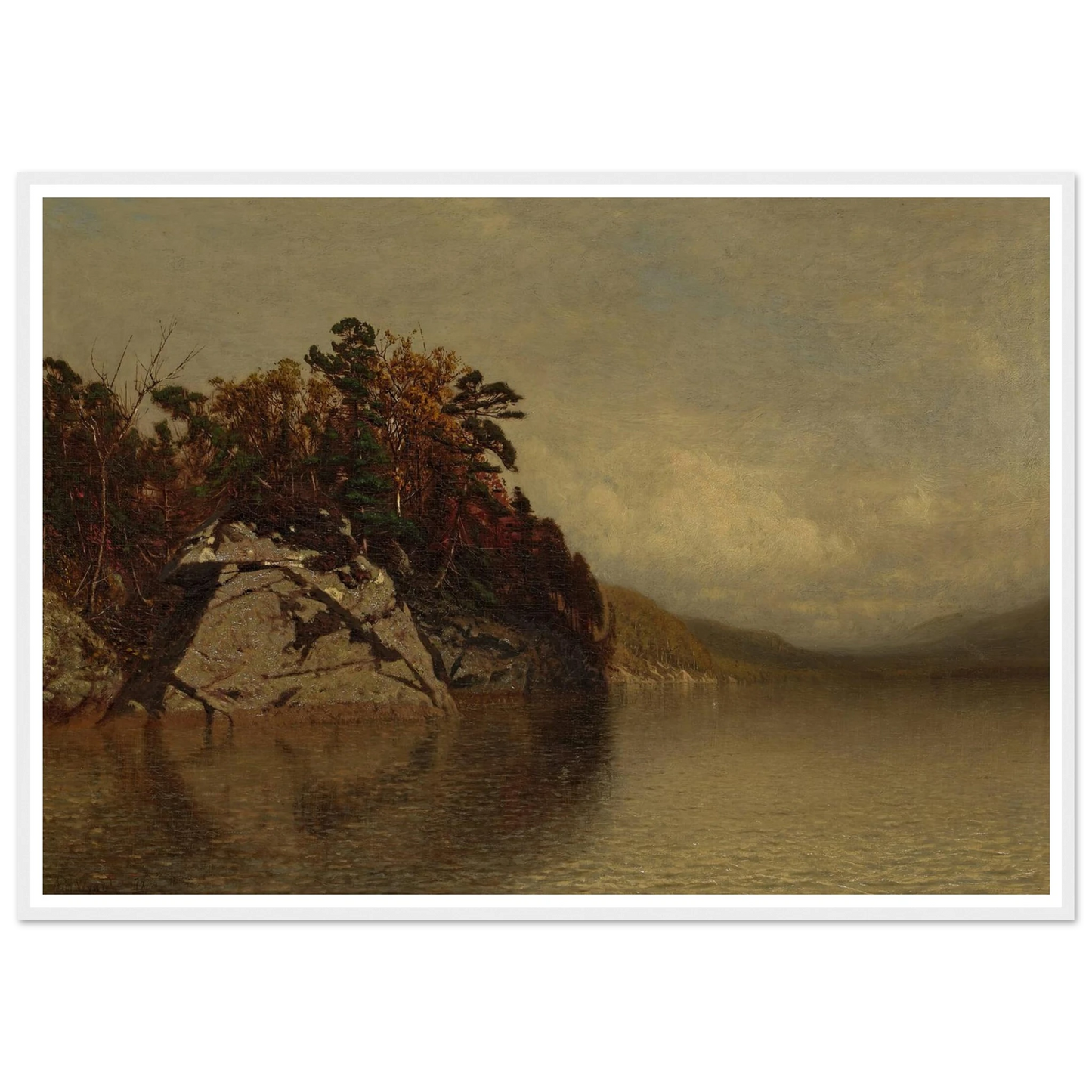 Lake Scene (1872) Art Print | Alexander Helwig Wyant - Framed Poster - 30x40 cm / 12x16″ - Black frame
