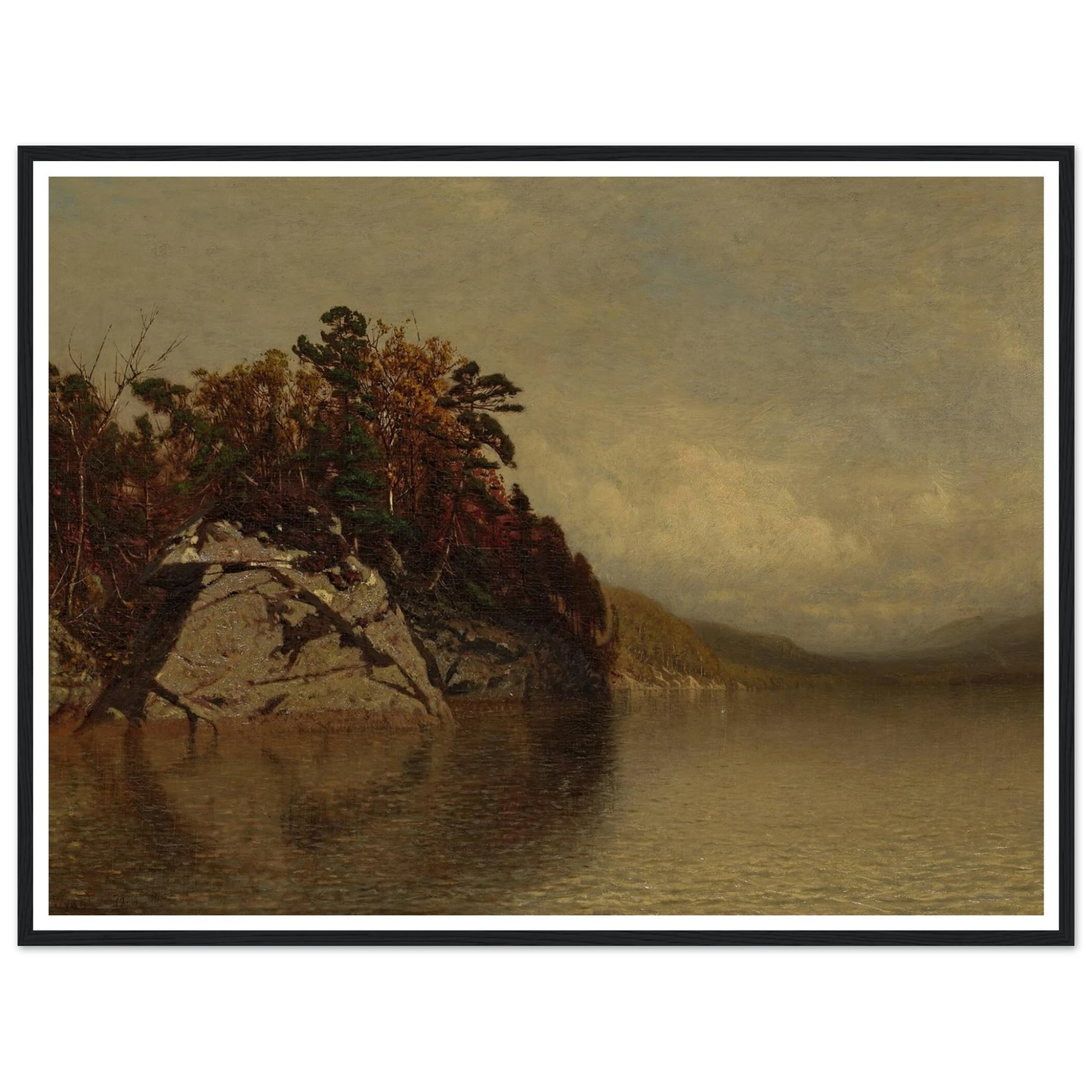 Lake Scene (1872) Art Print | Alexander Helwig Wyant - Framed Poster - 30x40 cm / 12x16″ - Black frame