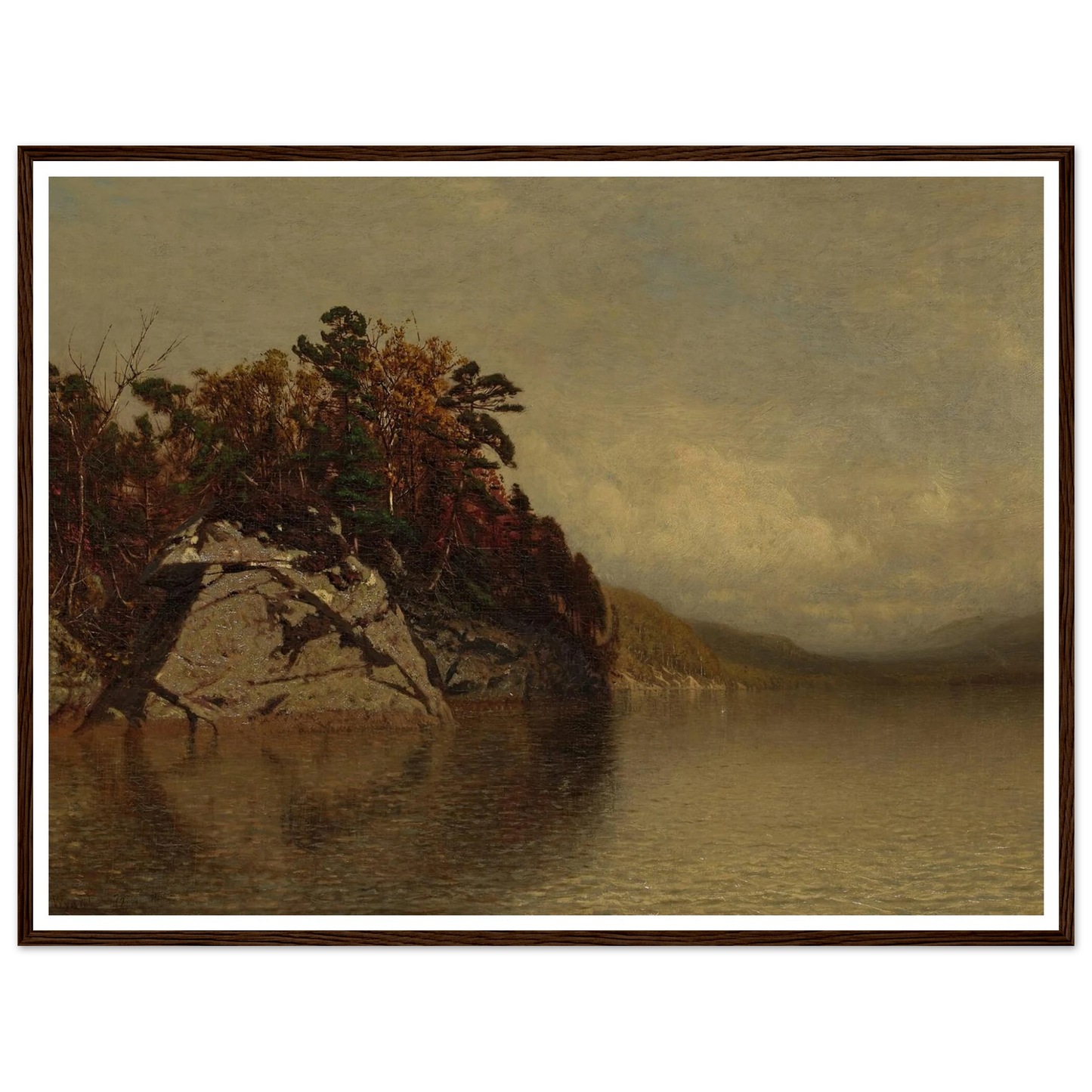 Lake Scene (1872) Art Print | Alexander Helwig Wyant - Framed Poster - 30x40 cm / 12x16″ - Black frame