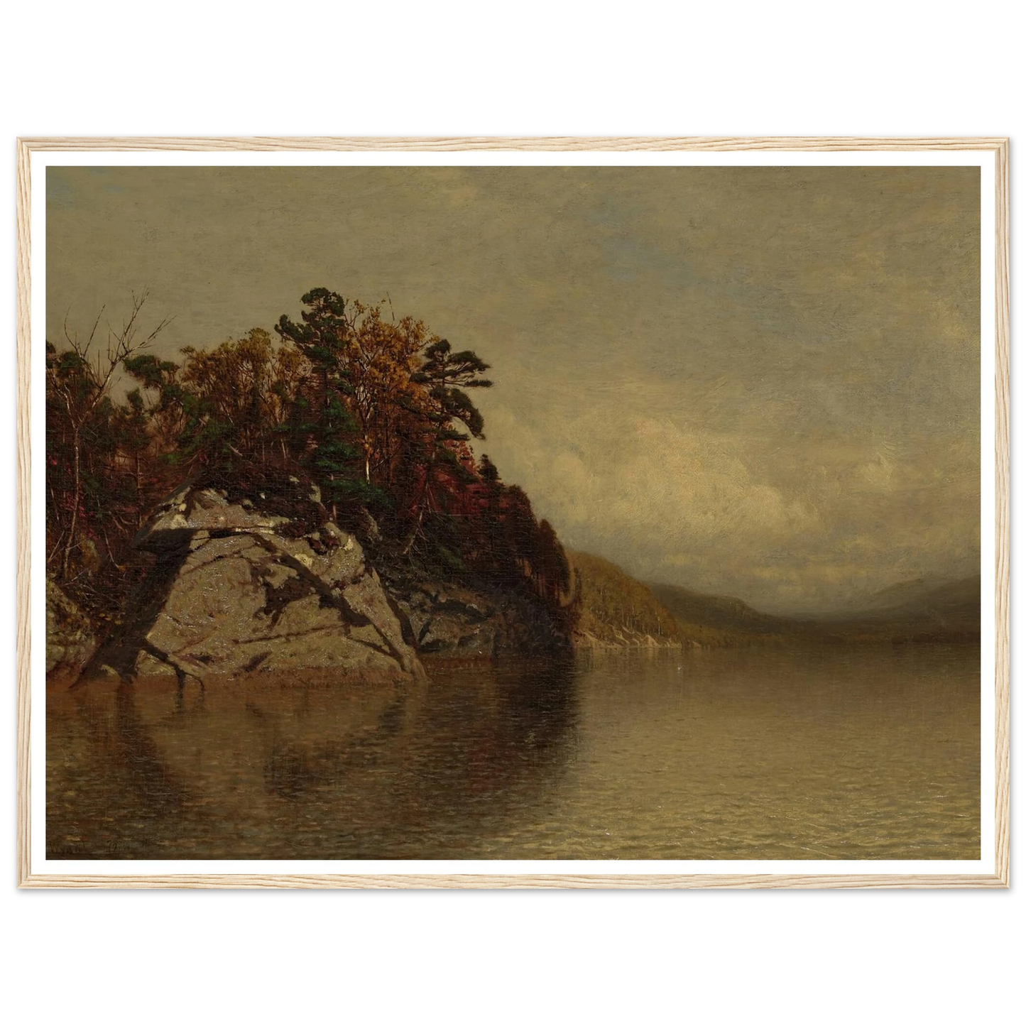 Lake Scene (1872) Art Print | Alexander Helwig Wyant - Framed Poster - 30x40 cm / 12x16″ - Black frame