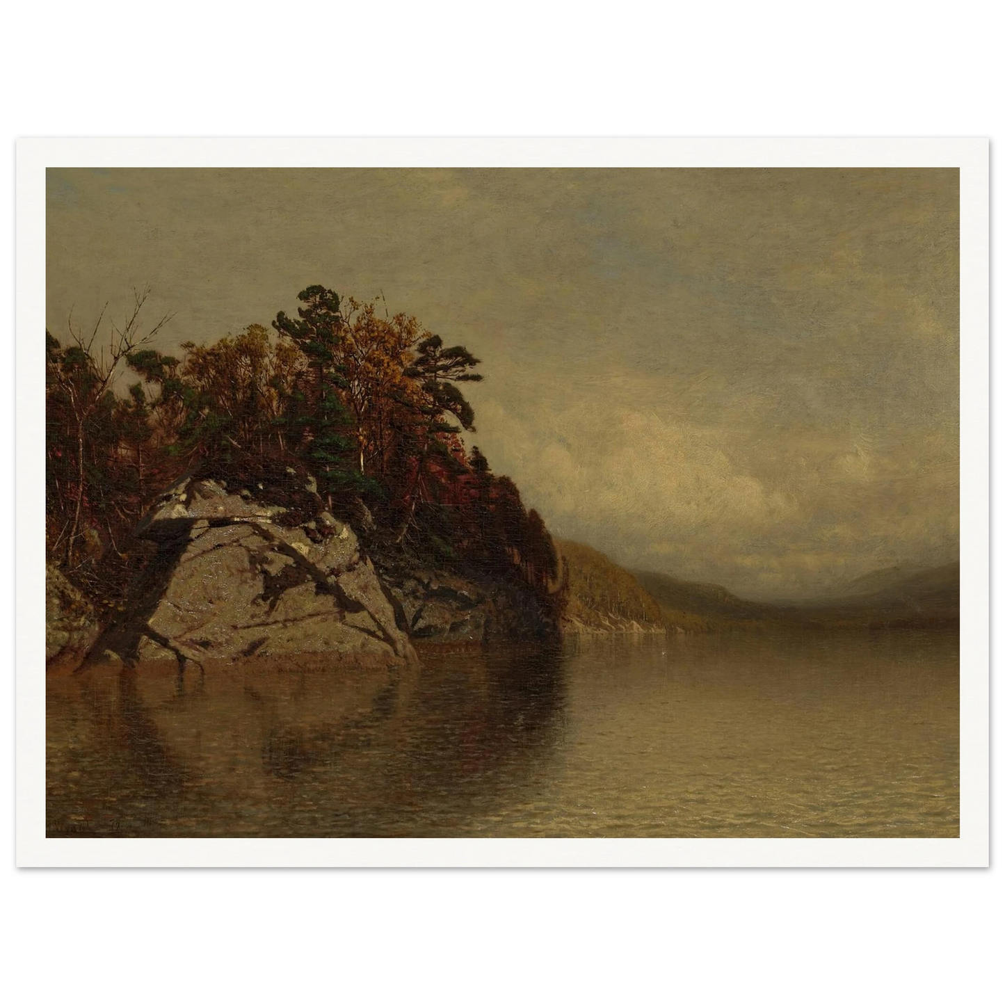 Lake Scene (1872) Art Print | Alexander Helwig Wyant - Framed Poster - 30x40 cm / 12x16″ - Black frame