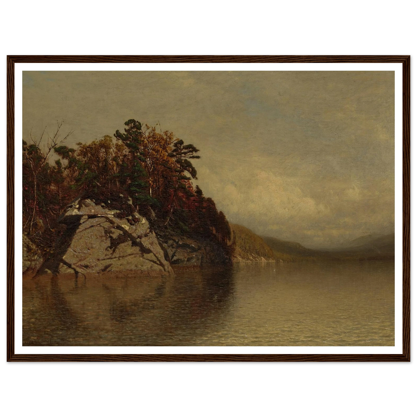 Lake Scene (1872) Art Print | Alexander Helwig Wyant - Framed Poster - 30x40 cm / 12x16″ - Black frame