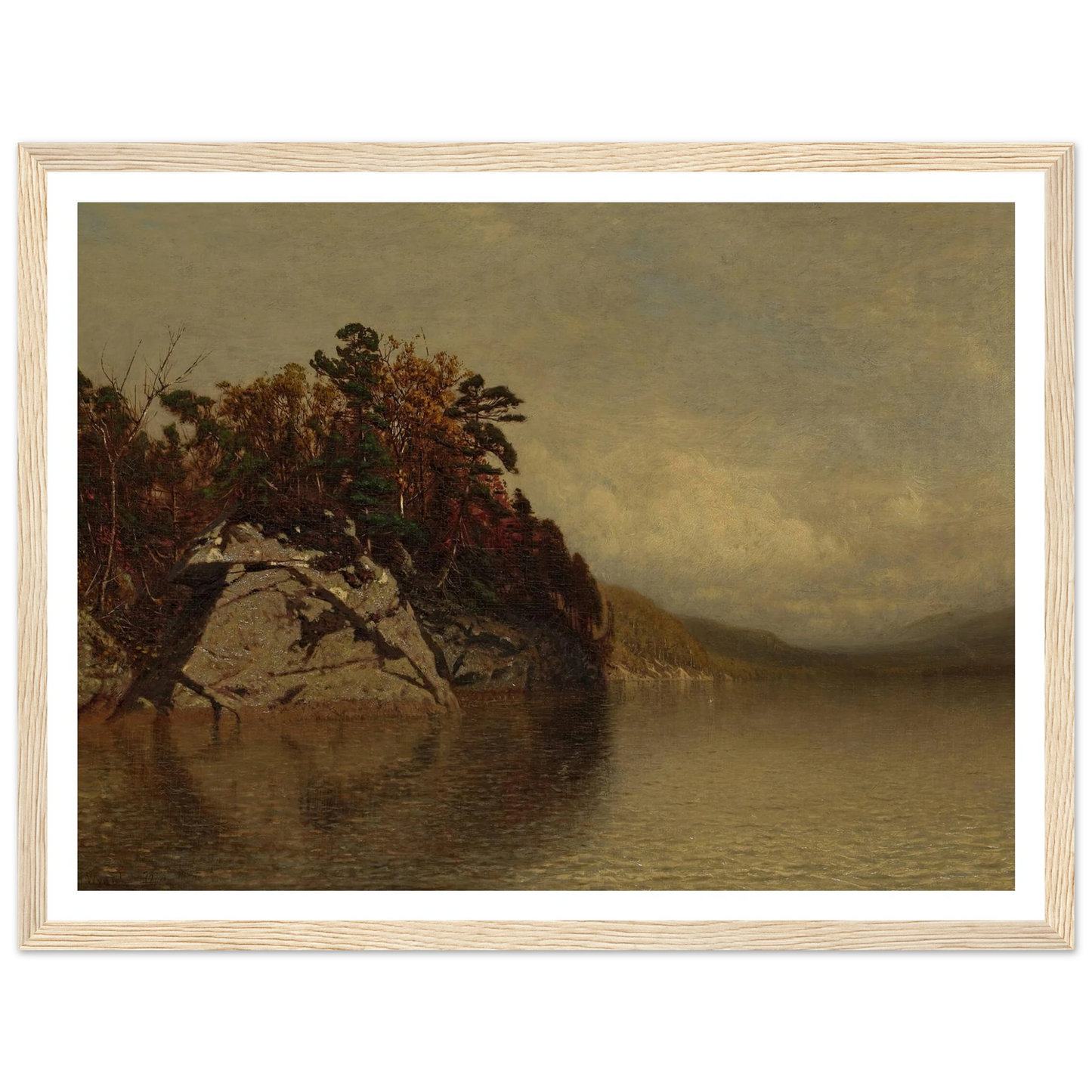 Lake Scene (1872) Art Print | Alexander Helwig Wyant - Framed Poster - 30x40 cm / 12x16″ - Black frame