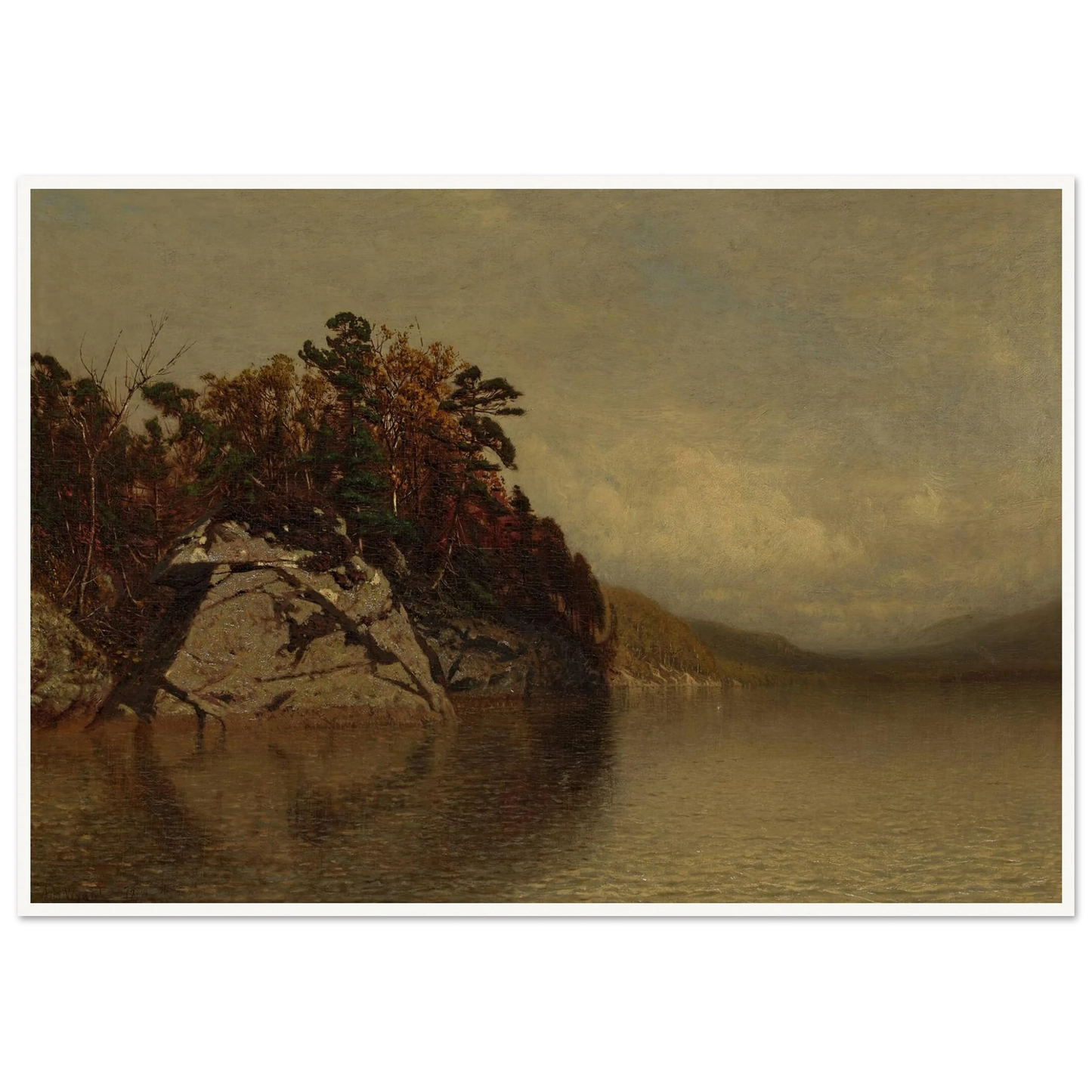 Lake Scene (1872) Art Print | Alexander Helwig Wyant - Framed Poster - 30x40 cm / 12x16″ - Black frame