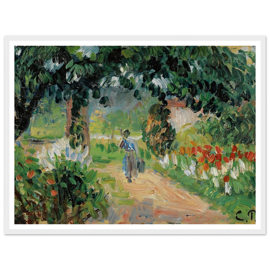 L’allée Du Jardin D’eragny (circa 1899) Art Print | Camille Pissarro - Framed Poster - 30x40 cm / 12x16″ - Black frame