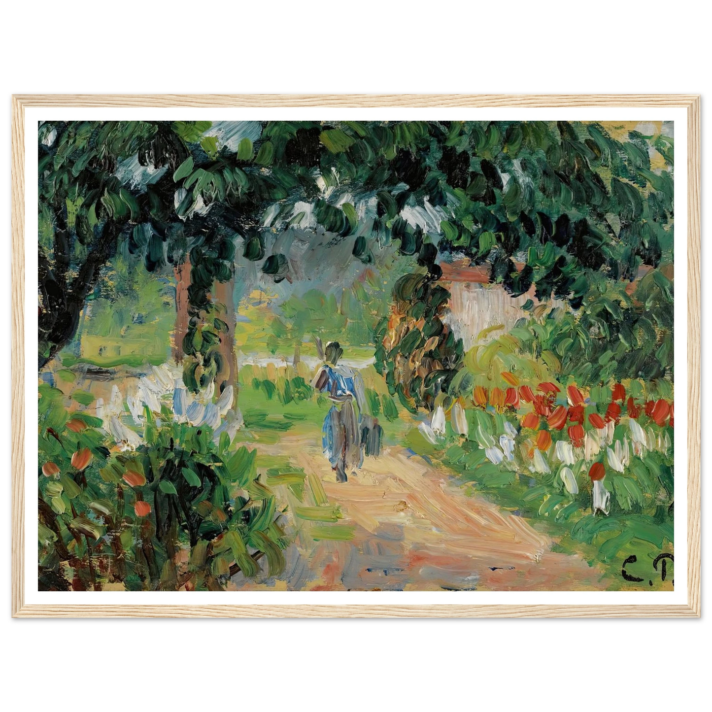 L’allée Du Jardin D’eragny (circa 1899) Art Print | Camille Pissarro - Framed Poster - 30x40 cm / 12x16″ - Black frame