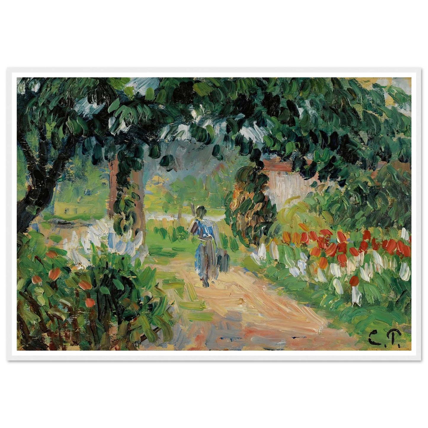 L’allée Du Jardin D’eragny (circa 1899) Art Print | Camille Pissarro - Framed Poster - 30x40 cm / 12x16″ - Black frame