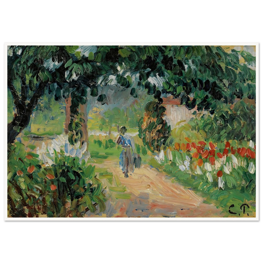 L’allée Du Jardin D’eragny (circa 1899) Art Print | Camille Pissarro - Framed Poster - 30x40 cm / 12x16″ - Black frame