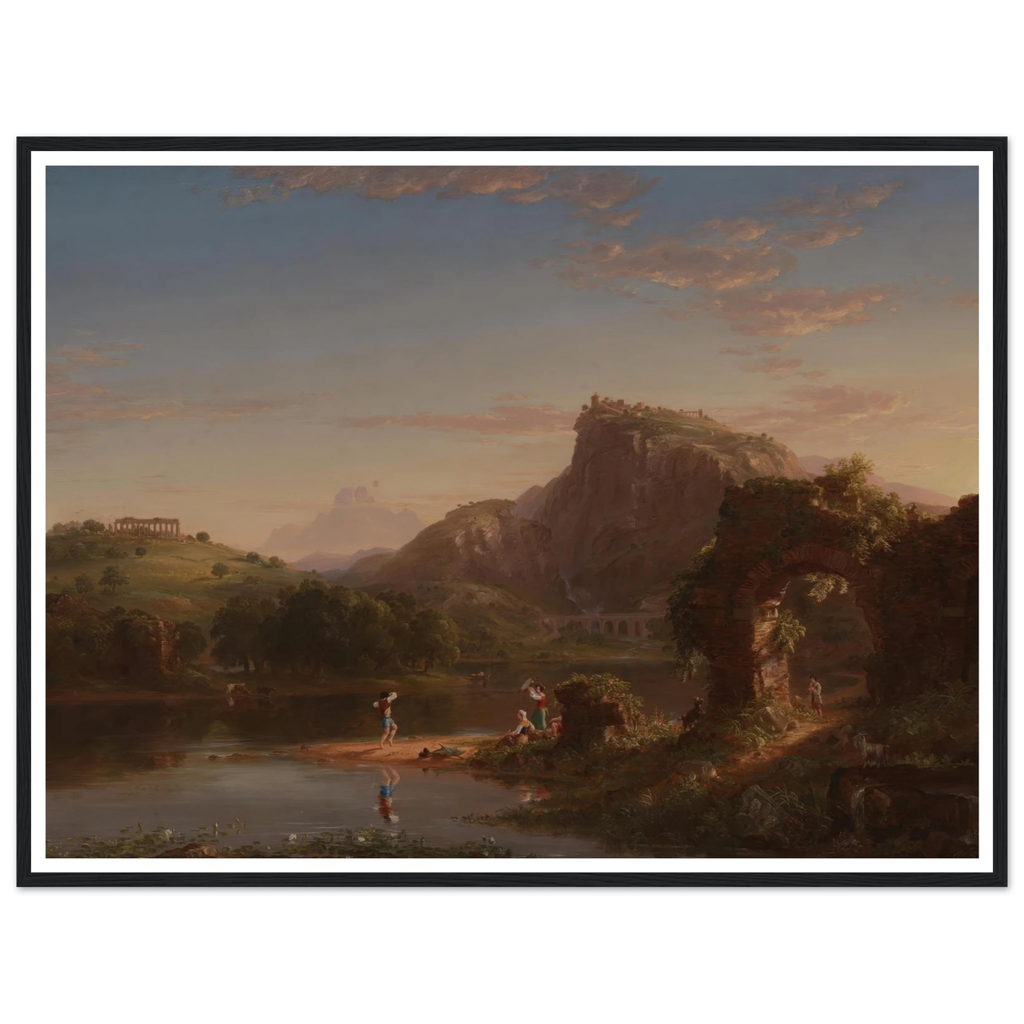 L’Allegro (1845) Art Print | Thomas Cole - Framed Poster - 30x40 cm / 12x16″ - Black frame