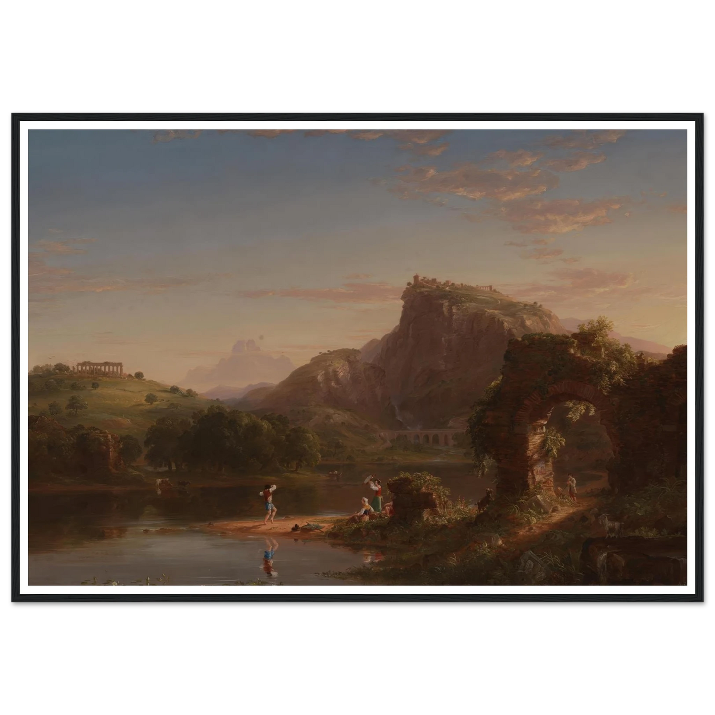 L’Allegro (1845) Art Print | Thomas Cole - Framed Poster - 30x40 cm / 12x16″ - Black frame