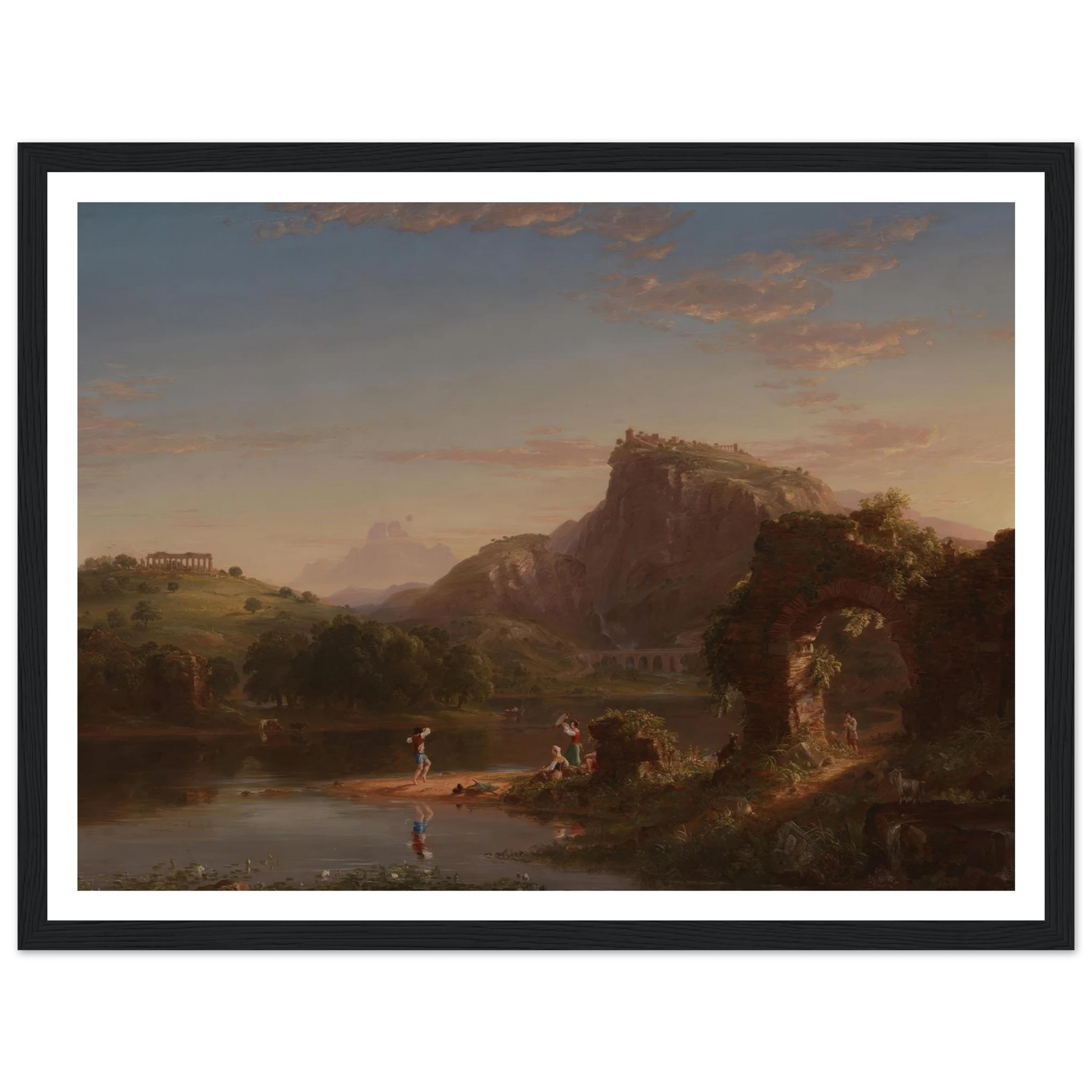 L’Allegro (1845) Art Print | Thomas Cole - Framed Poster - 30x40 cm / 12x16″ - Black frame