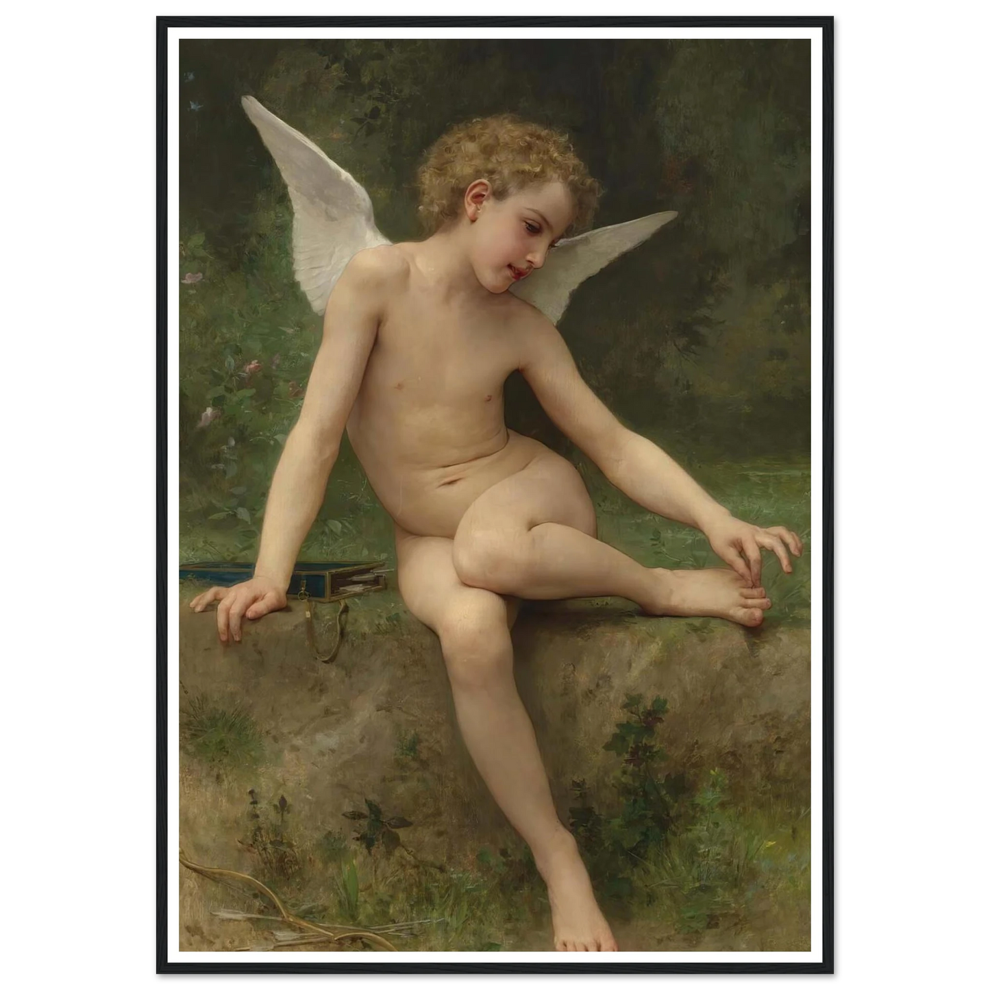 L’amour À L’épine (1894) Art Print | William Bouguereau - Framed Poster - 30x40 cm / 12x16″ - Black frame