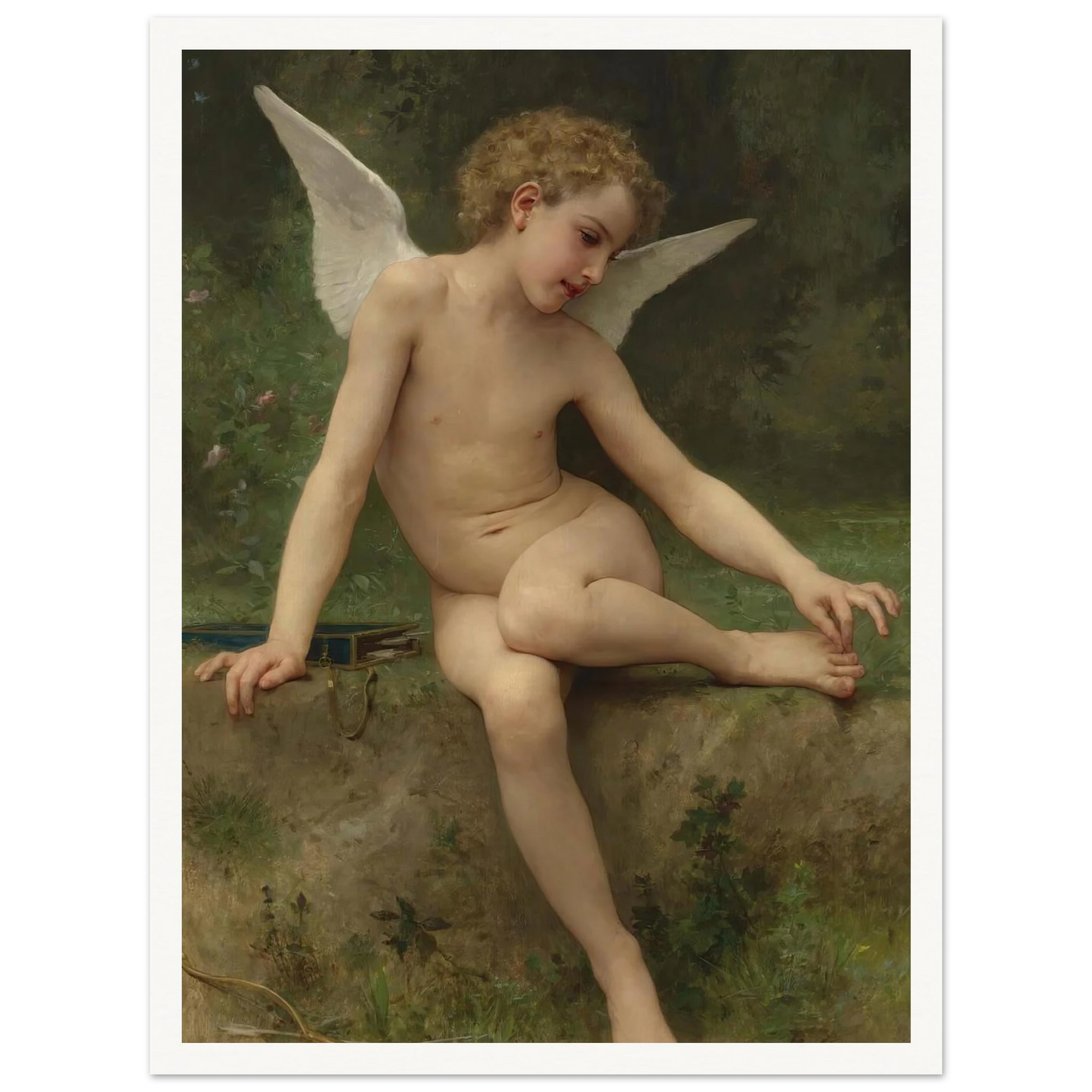 L’amour À L’épine (1894) Art Print | William Bouguereau - Framed Poster - 30x40 cm / 12x16″ - Black frame