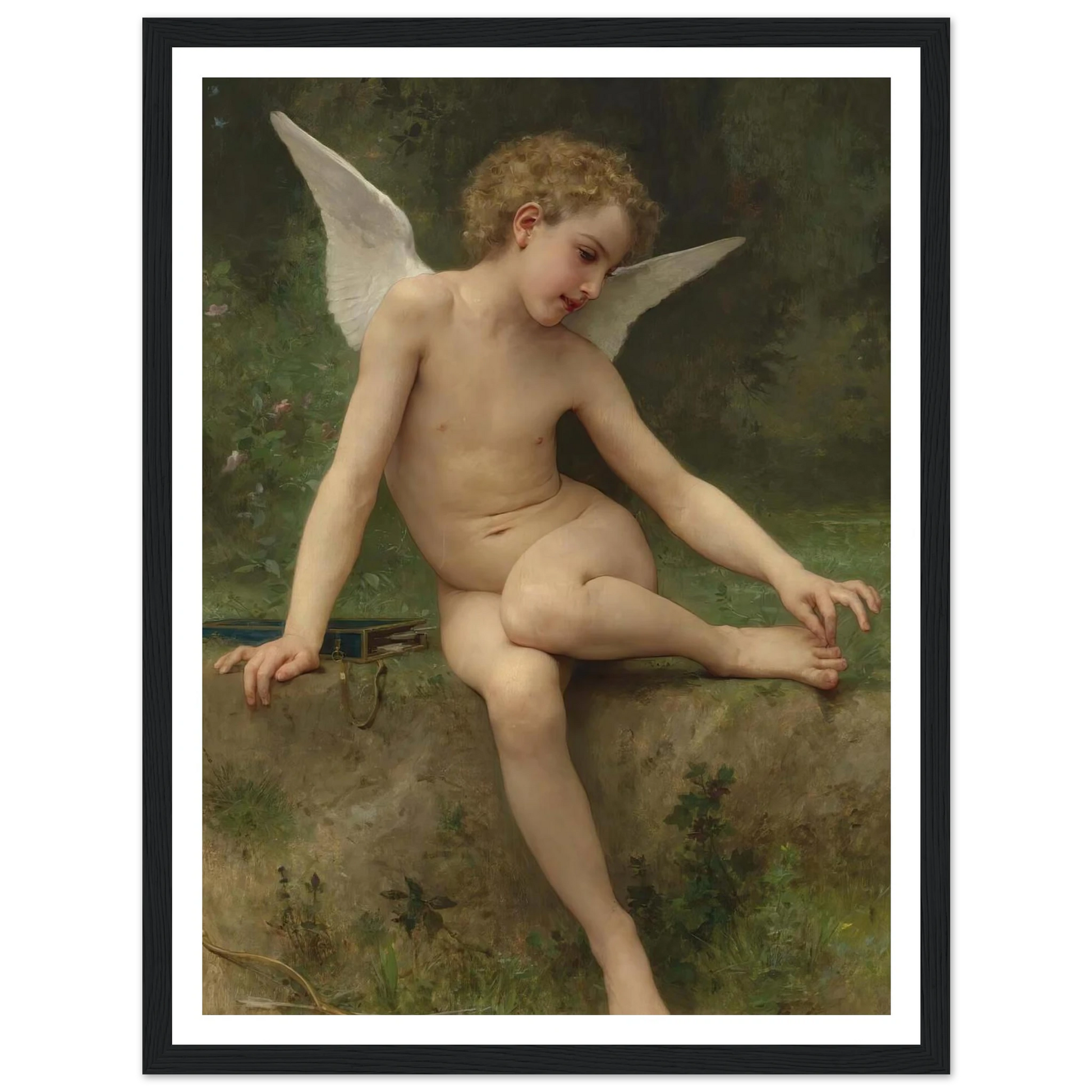 L’amour À L’épine (1894) Art Print | William Bouguereau - Framed Poster - 30x40 cm / 12x16″ - Black frame