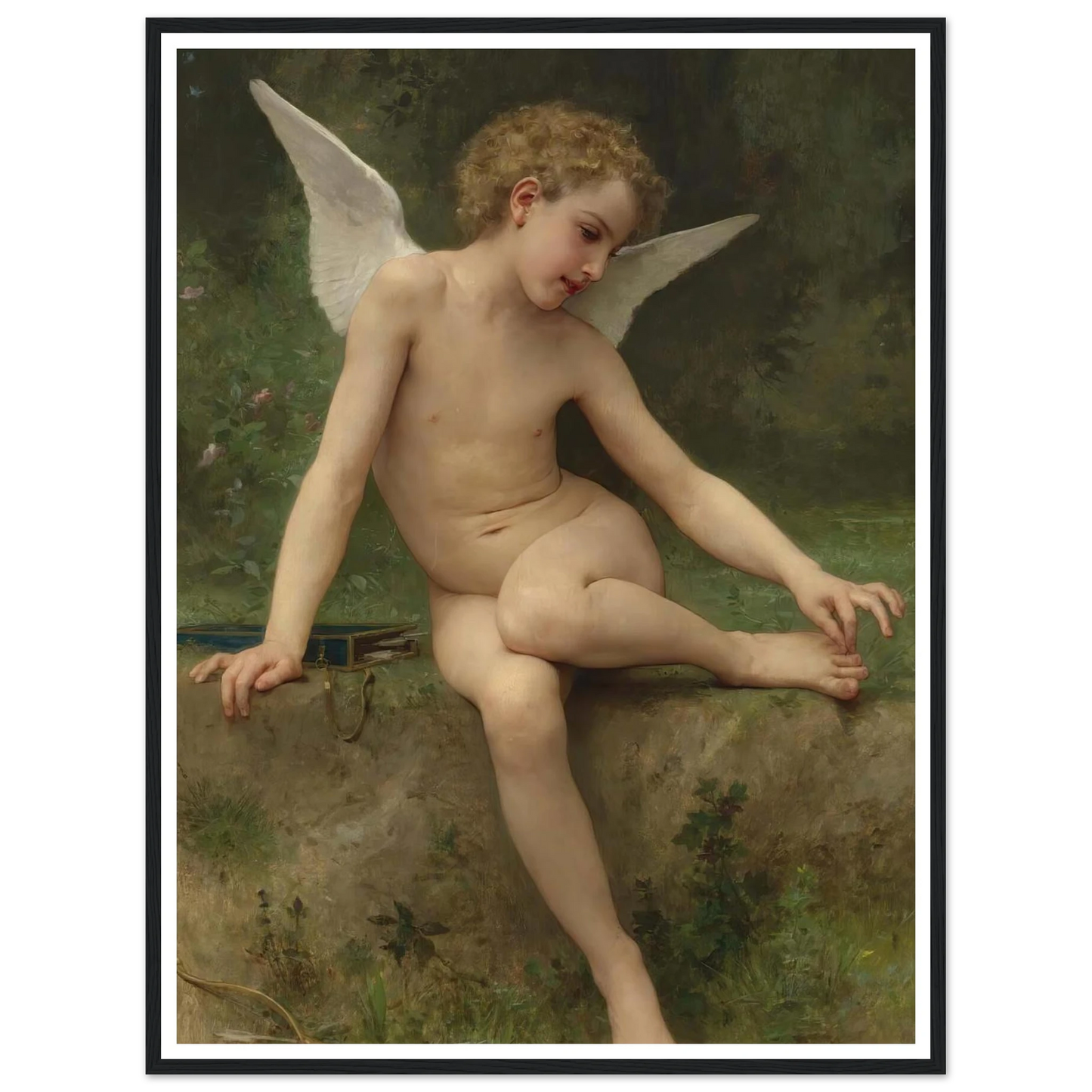 L’amour À L’épine (1894) Art Print | William Bouguereau - Framed Poster - 30x40 cm / 12x16″ - Black frame