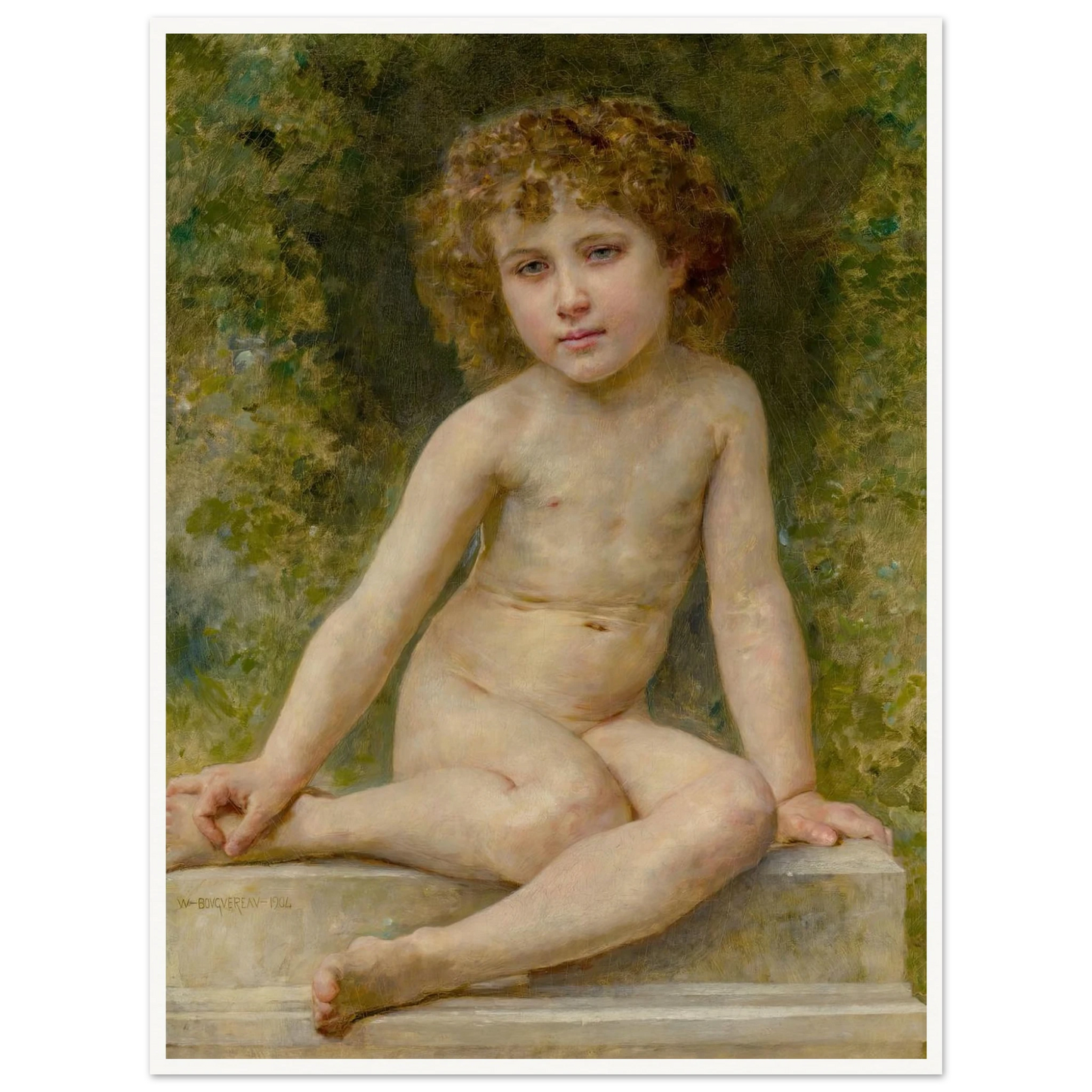 L’amour Au Repos (1904) Art Print | William Bouguereau - Framed Poster - 30x40 cm / 12x16″ - Black frame