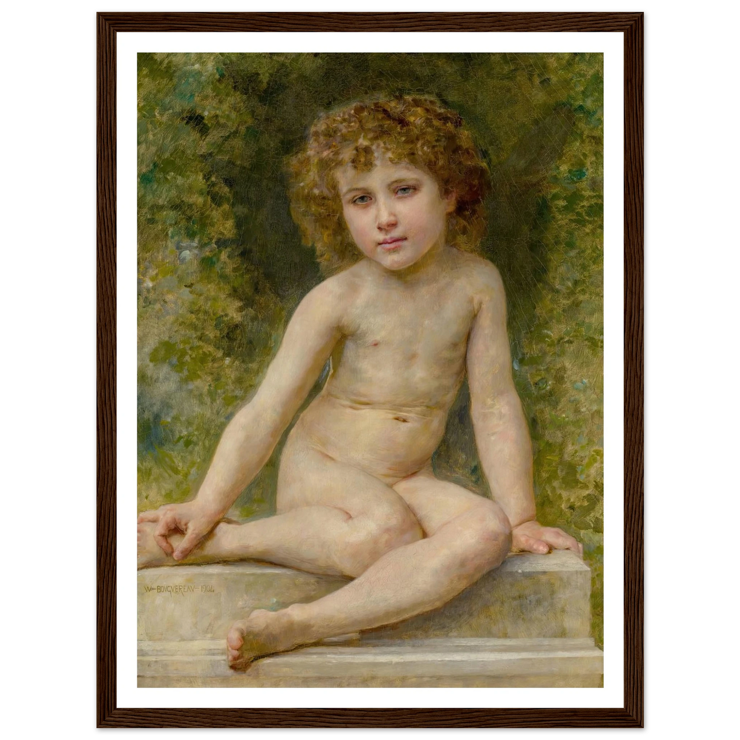L’amour Au Repos (1904) Art Print | William Bouguereau - Framed Poster - 30x40 cm / 12x16″ - Black frame