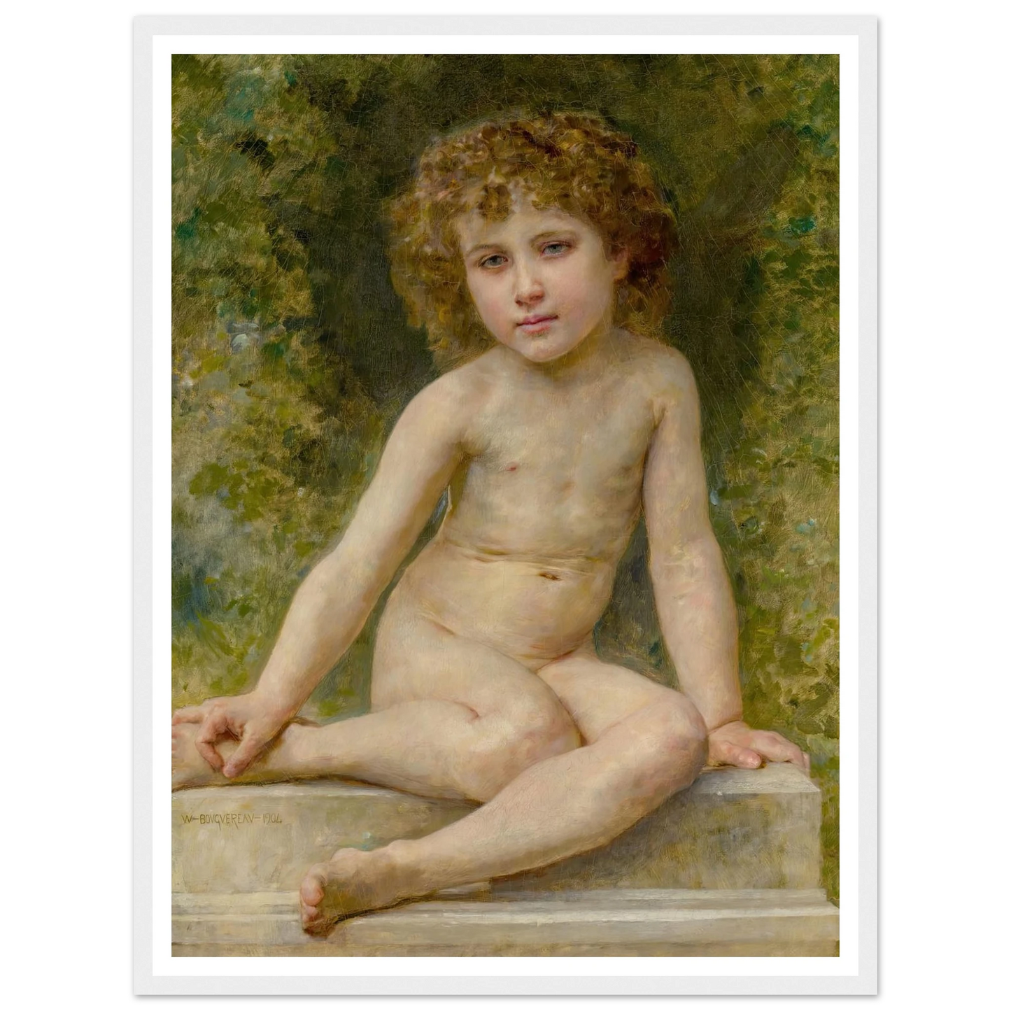 L’amour Au Repos (1904) Art Print | William Bouguereau - Framed Poster - 30x40 cm / 12x16″ - Black frame