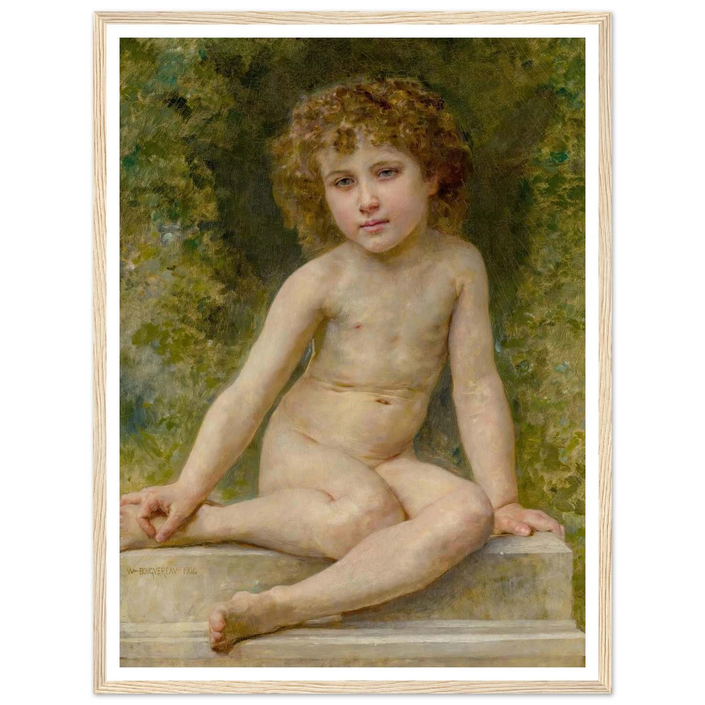 L’amour Au Repos (1904) Art Print | William Bouguereau - Framed Poster - 30x40 cm / 12x16″ - Black frame