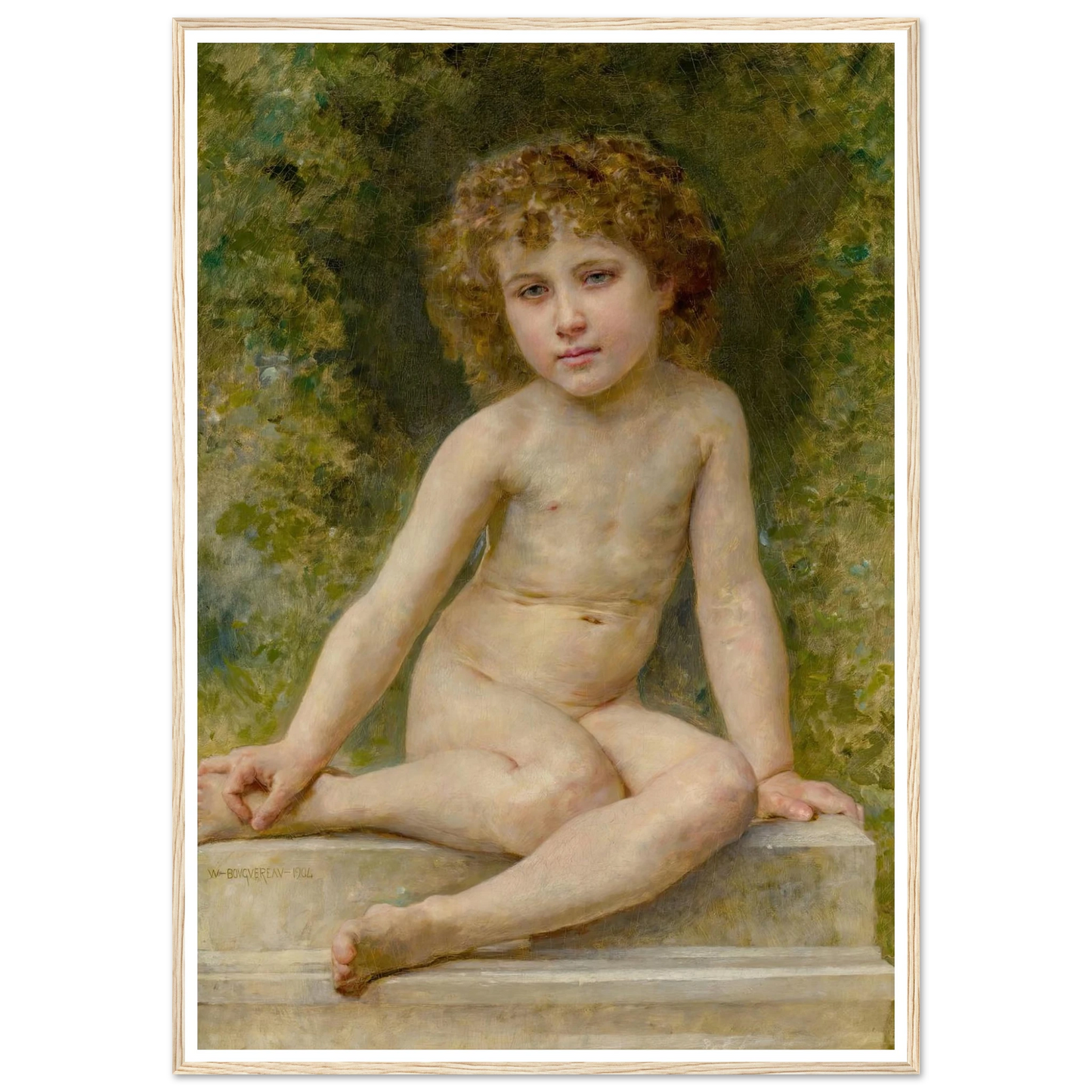 L’amour Au Repos (1904) Art Print | William Bouguereau - Framed Poster - 30x40 cm / 12x16″ - Black frame