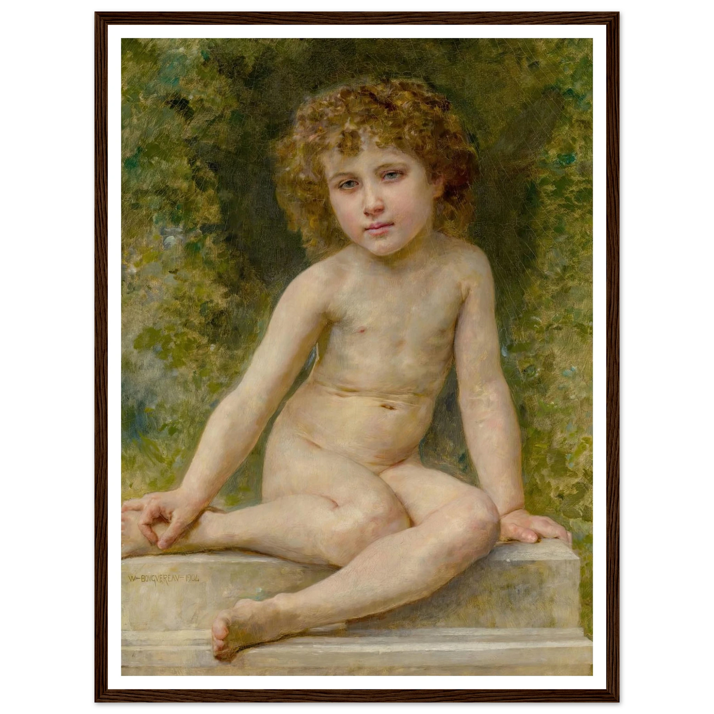 L’amour Au Repos (1904) Art Print | William Bouguereau - Framed Poster - 30x40 cm / 12x16″ - Black frame