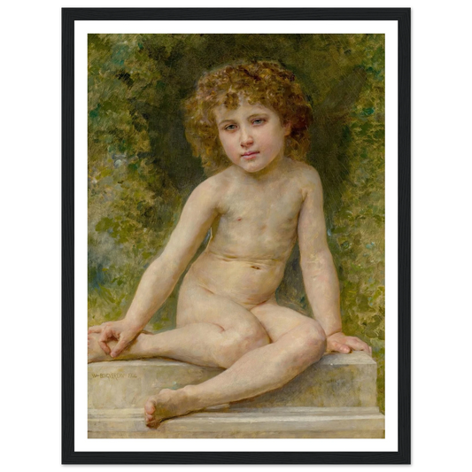 L’amour Au Repos (1904) Art Print | William Bouguereau - Framed Poster - 30x40 cm / 12x16″ - Black frame