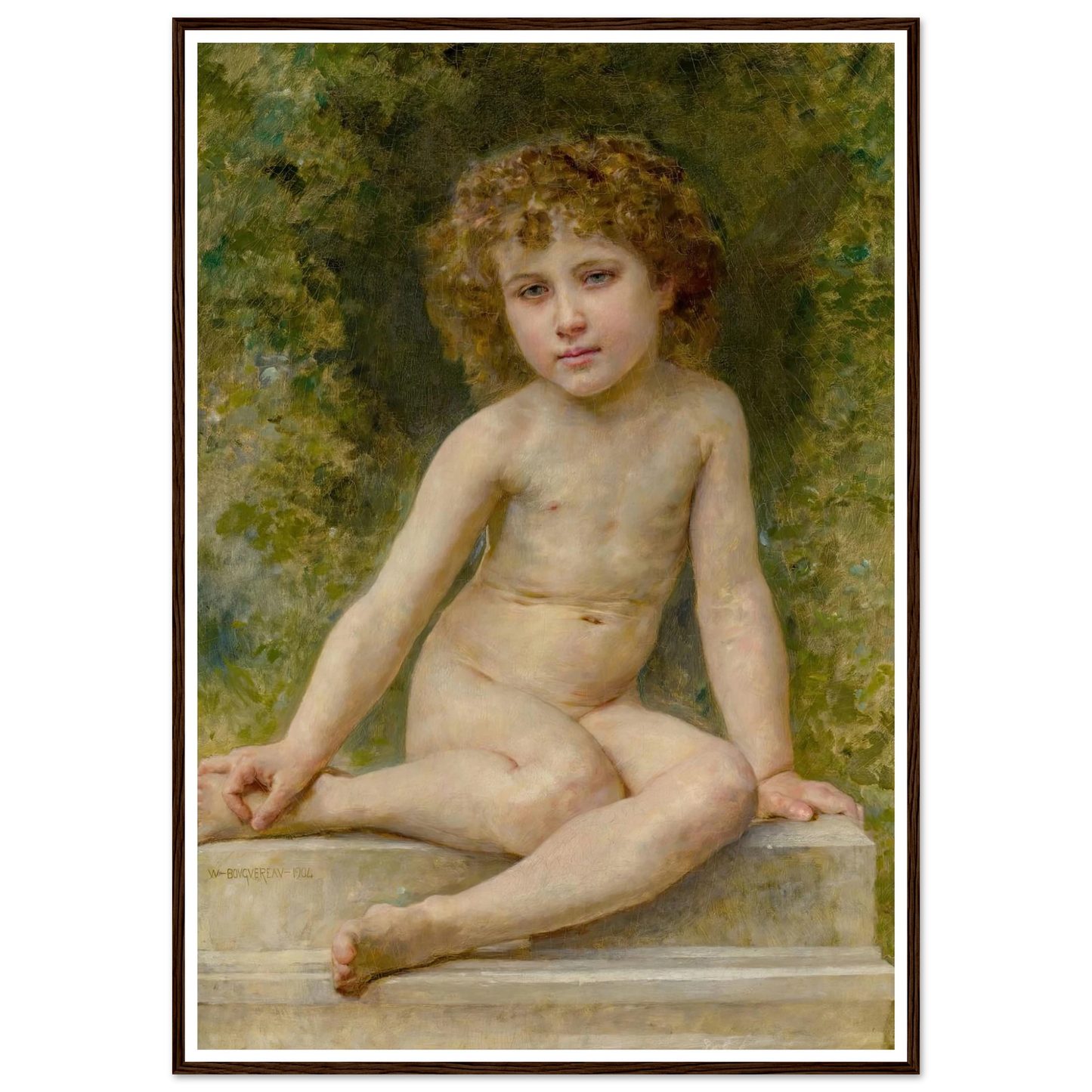 L’amour Au Repos (1904) Art Print | William Bouguereau - Framed Poster - 30x40 cm / 12x16″ - Black frame