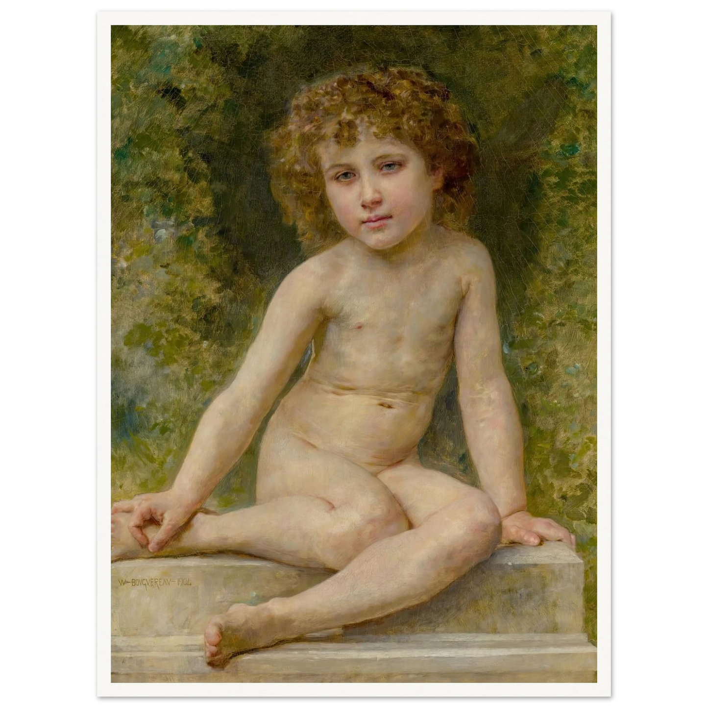 L’amour Au Repos (1904) Art Print | William Bouguereau - Framed Poster - 30x40 cm / 12x16″ - Black frame