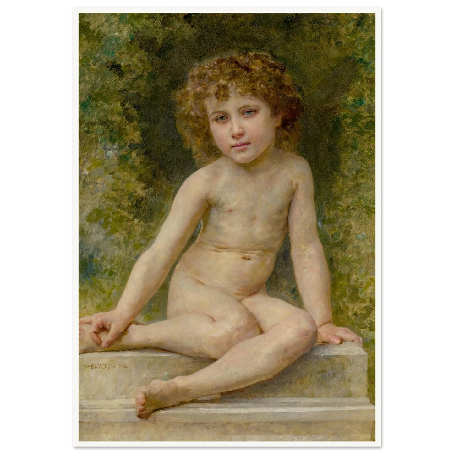 L’amour Au Repos (1904) Art Print | William Bouguereau - Framed Poster - 30x40 cm / 12x16″ - Black frame