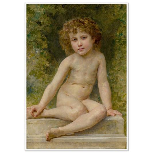 L’amour Au Repos (1904) Art Print | William Bouguereau - Framed Poster - 30x40 cm / 12x16″ - Black frame