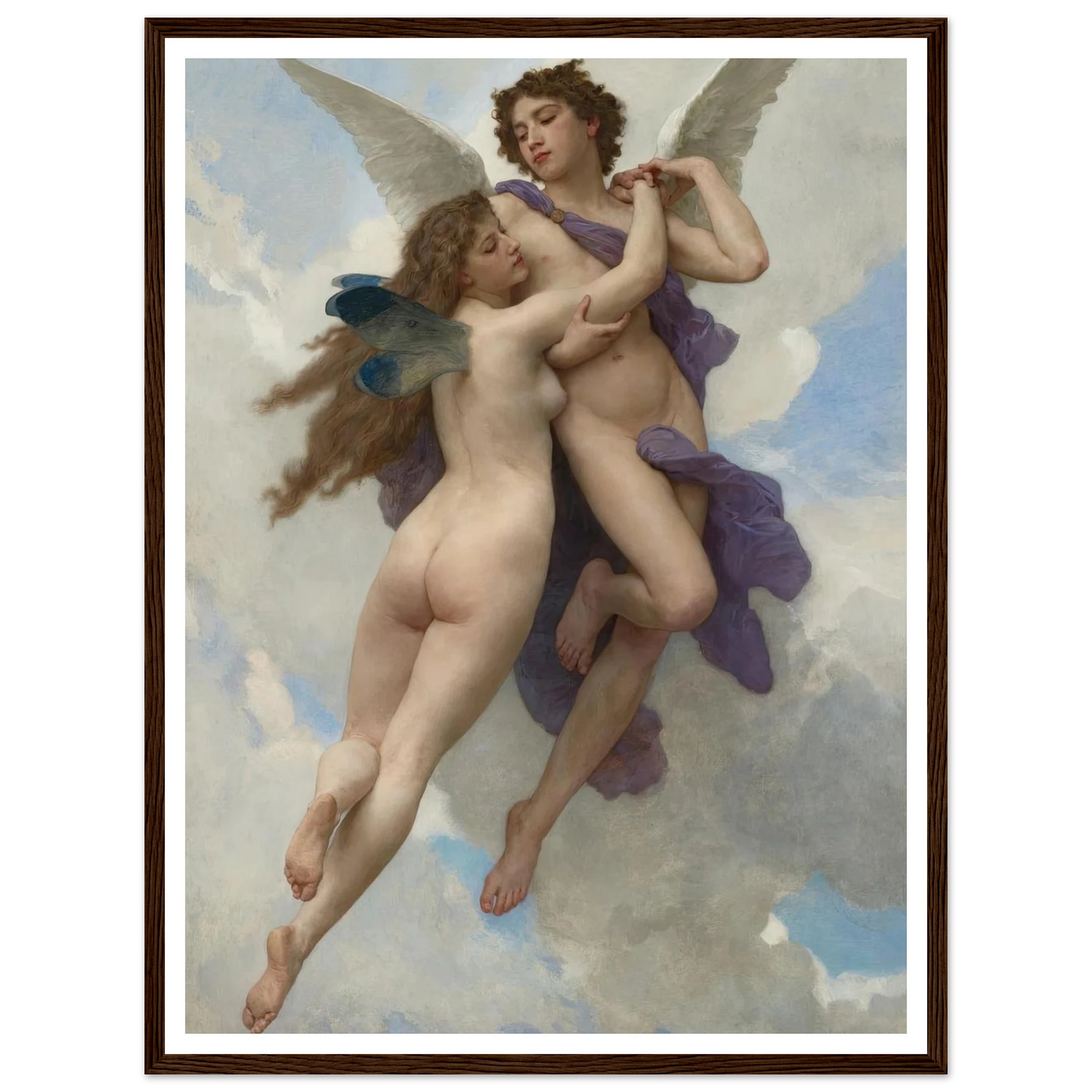 L’amour et psyché (1899) Art Print | William Bouguereau - Framed Poster - 30x40 cm / 12x16″ - Black frame