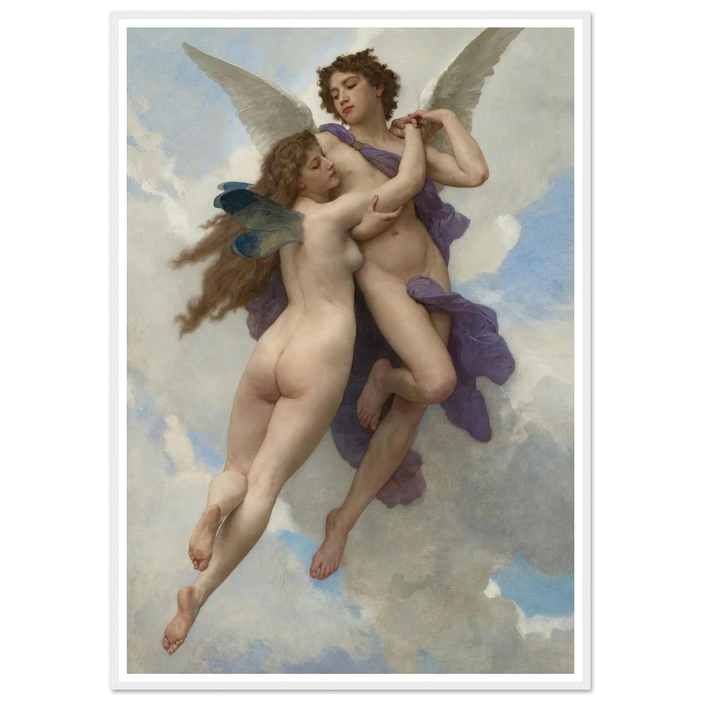 L’amour et psyché (1899) Art Print | William Bouguereau - Framed Poster - 30x40 cm / 12x16″ - Black frame