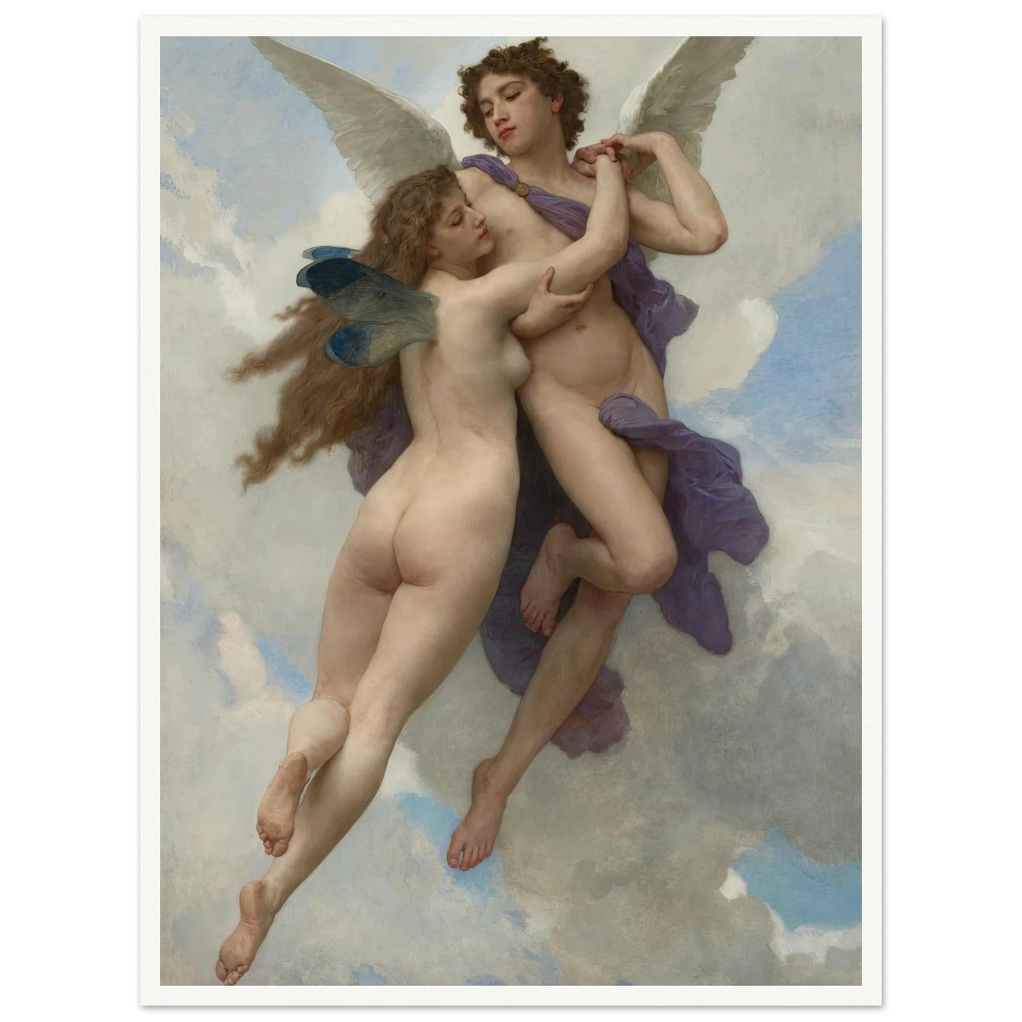 L’amour et psyché (1899) Art Print | William Bouguereau - Framed Poster - 30x40 cm / 12x16″ - Black frame
