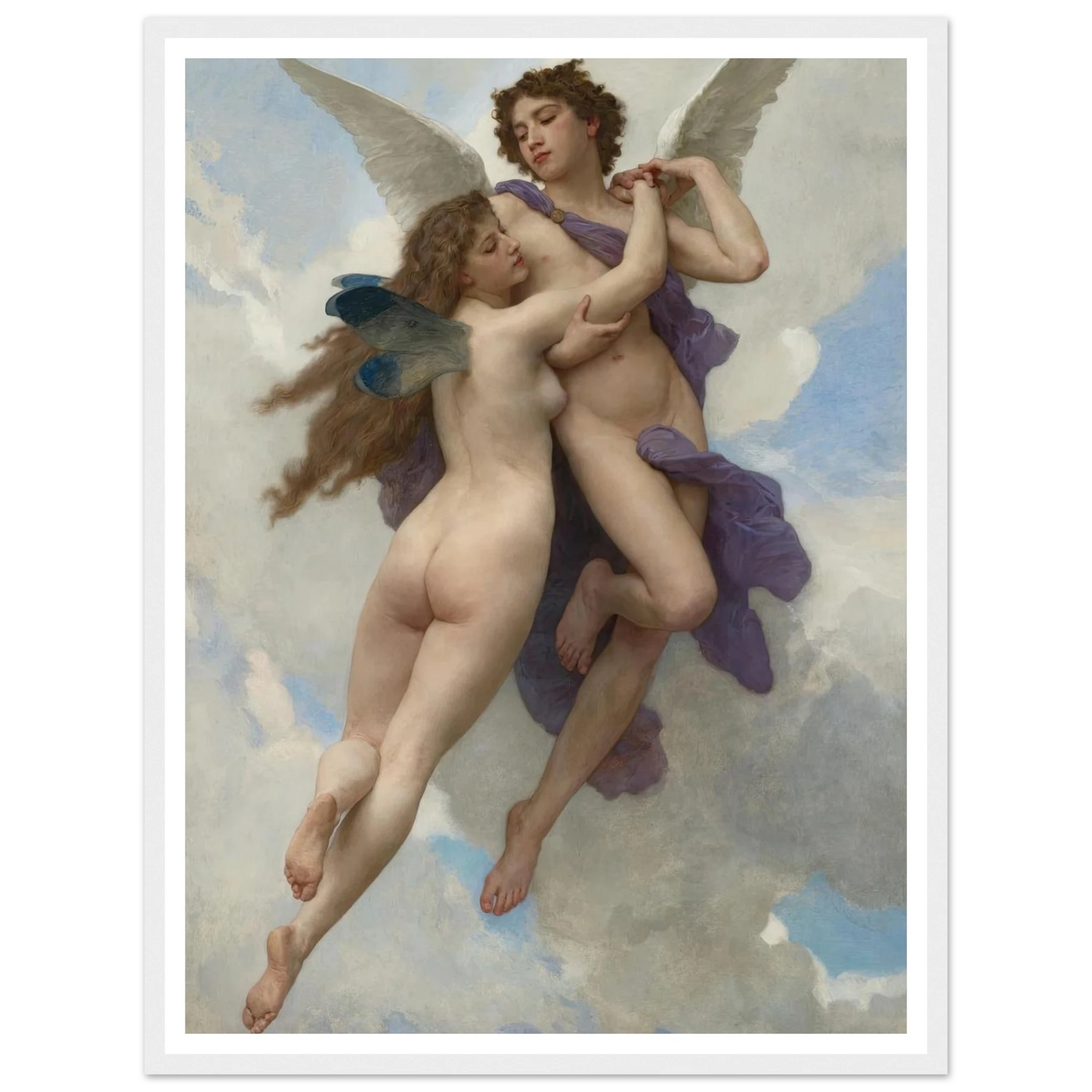 L’amour et psyché (1899) Art Print | William Bouguereau - Framed Poster - 30x40 cm / 12x16″ - Black frame