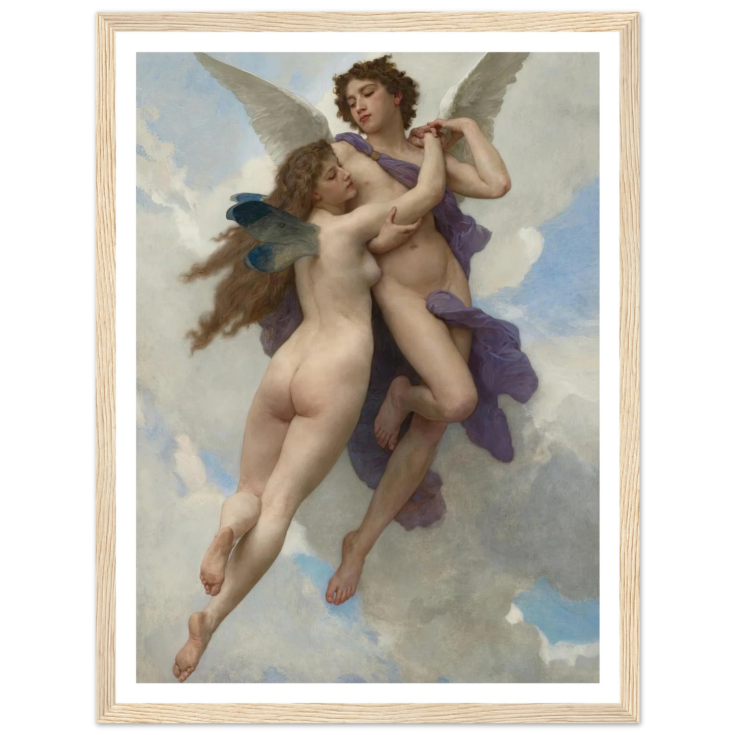 L’amour et psyché (1899) Art Print | William Bouguereau - Framed Poster - 30x40 cm / 12x16″ - Black frame
