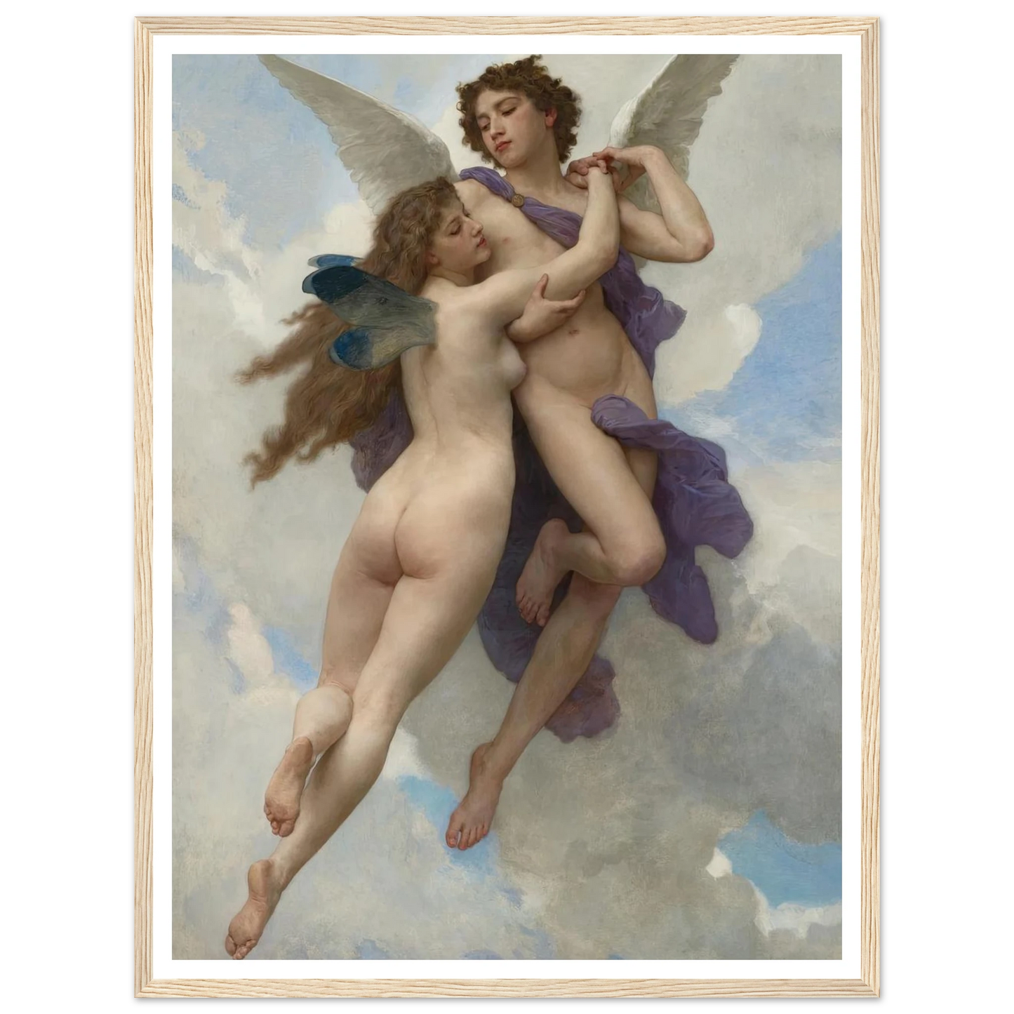 L’amour et psyché (1899) Art Print | William Bouguereau - Framed Poster - 30x40 cm / 12x16″ - Black frame