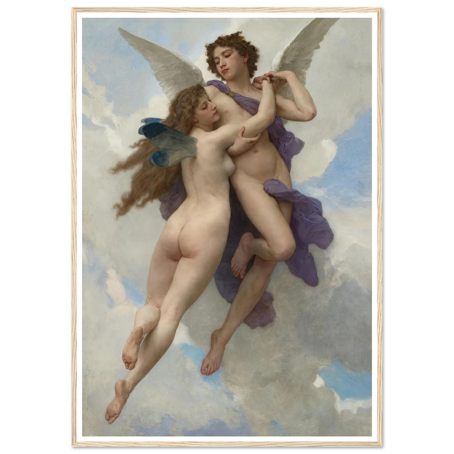 L’amour et psyché (1899) Art Print | William Bouguereau - Framed Poster - 30x40 cm / 12x16″ - Black frame