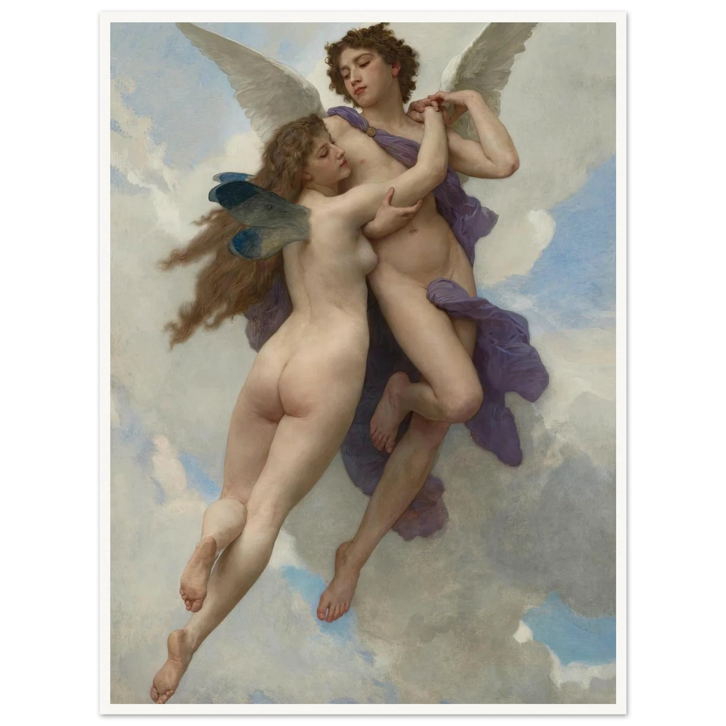 L’amour et psyché (1899) Art Print | William Bouguereau - Framed Poster - 30x40 cm / 12x16″ - Black frame