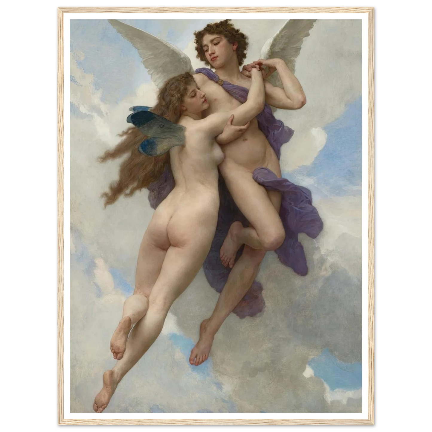 L’amour et psyché (1899) Art Print | William Bouguereau - Framed Poster - 30x40 cm / 12x16″ - Black frame