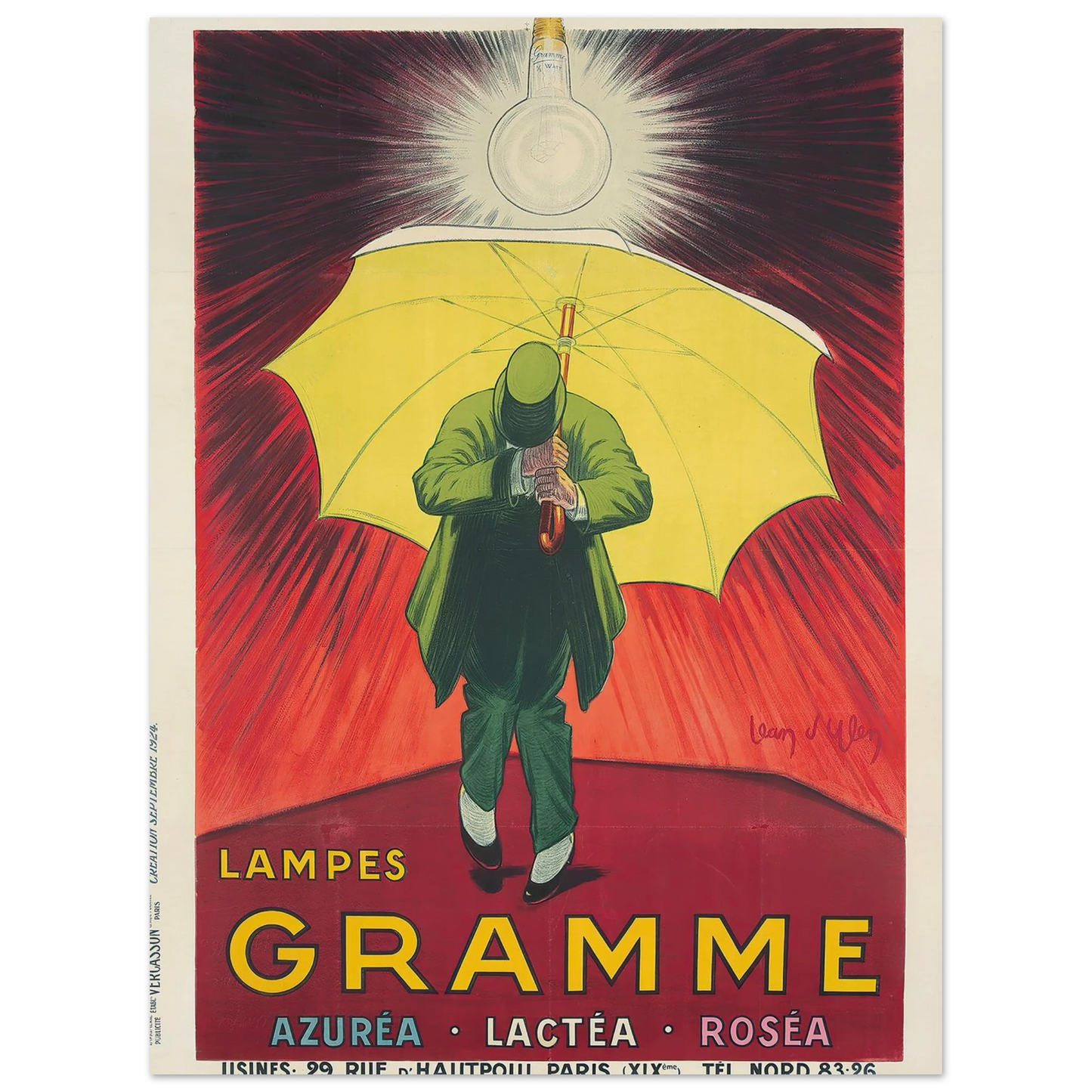 Lampes Gramme (1924) Art Print | Jean Dylen - Framed Poster - 30x40 cm / 12x16″ - Black frame