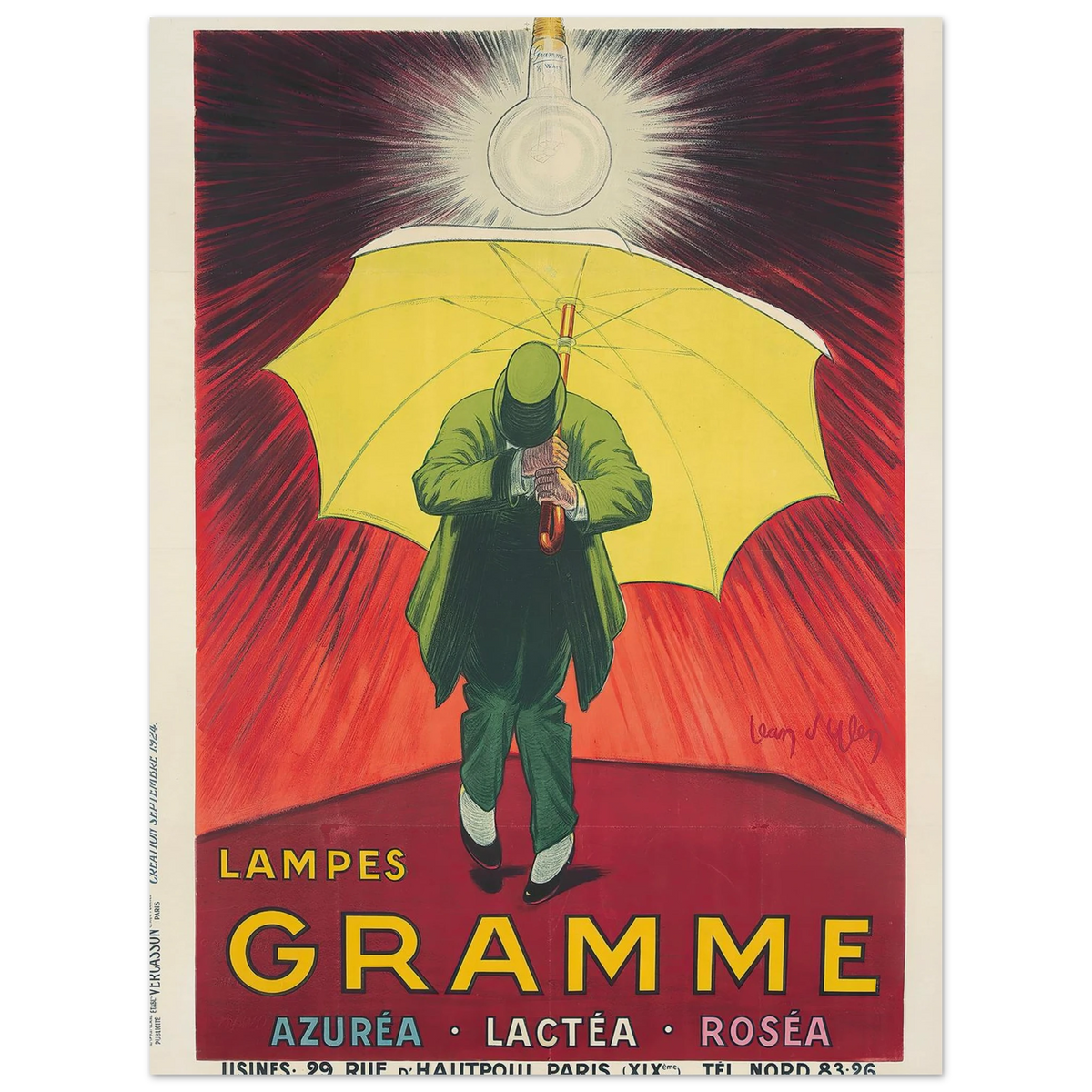 Lampes Gramme (1924) Art Print | Jean Dylen - Framed Poster - 30x40 cm / 12x16″ - Black frame