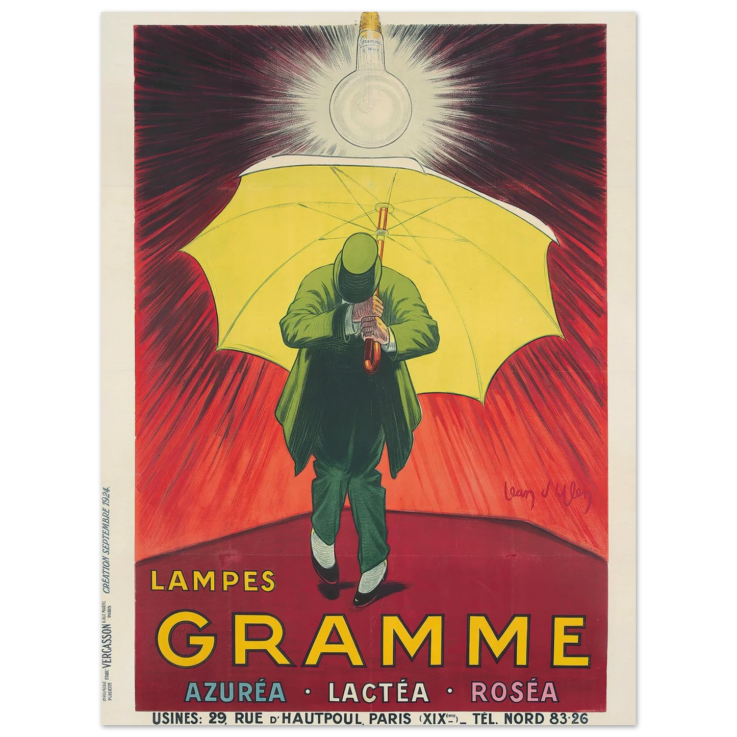 Lampes Gramme (1924) Art Print | Jean Dylen - Framed Poster - 30x40 cm / 12x16″ - Black frame