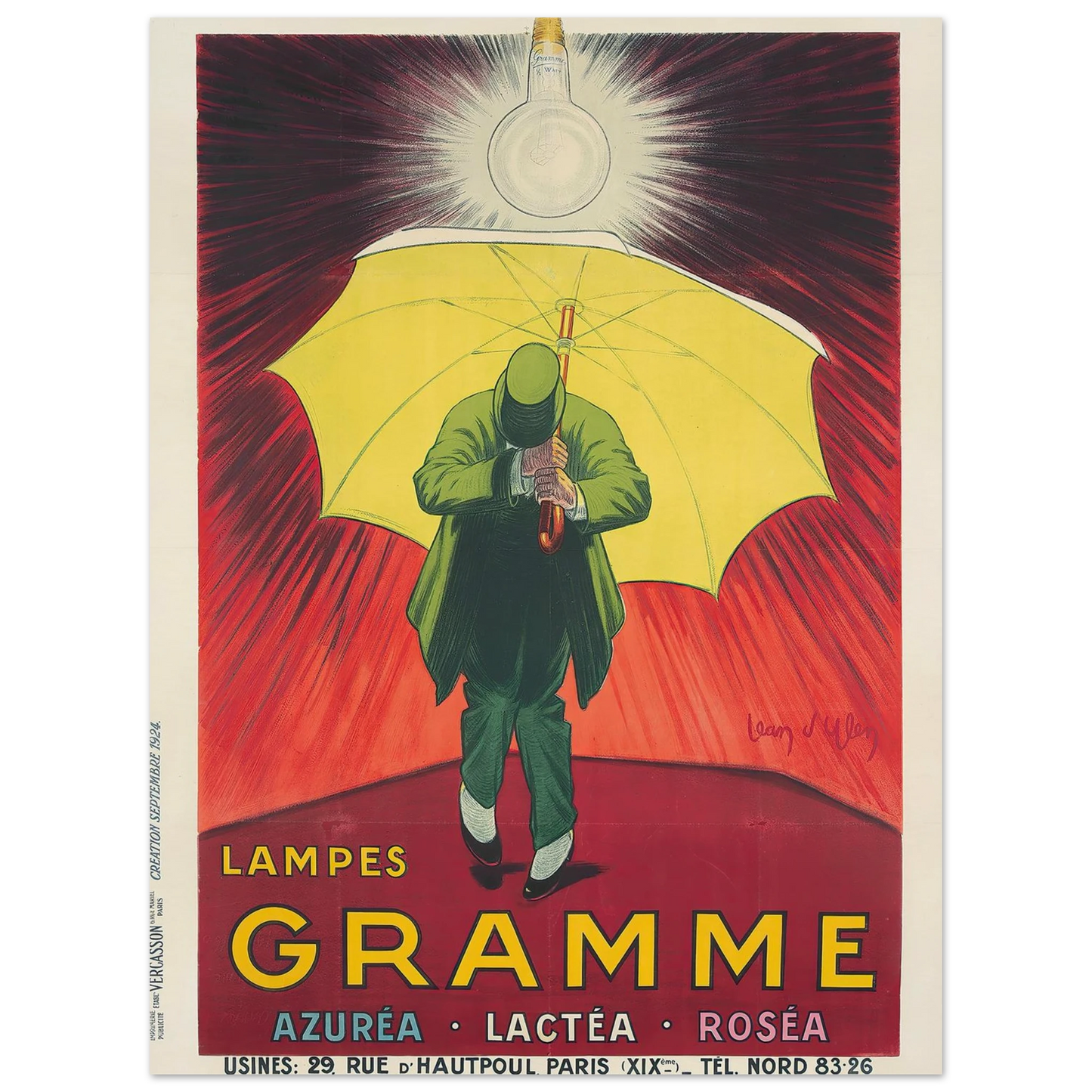 Lampes Gramme (1924) Art Print | Jean Dylen - Framed Poster - 30x40 cm / 12x16″ - Black frame
