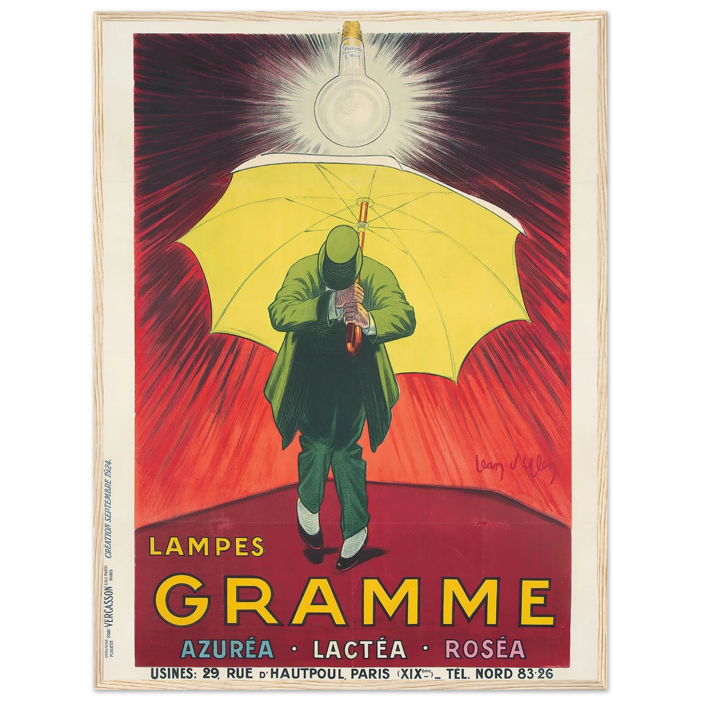 Lampes Gramme (1924) Art Print | Jean Dylen - Framed Poster - 30x40 cm / 12x16″ - Black frame